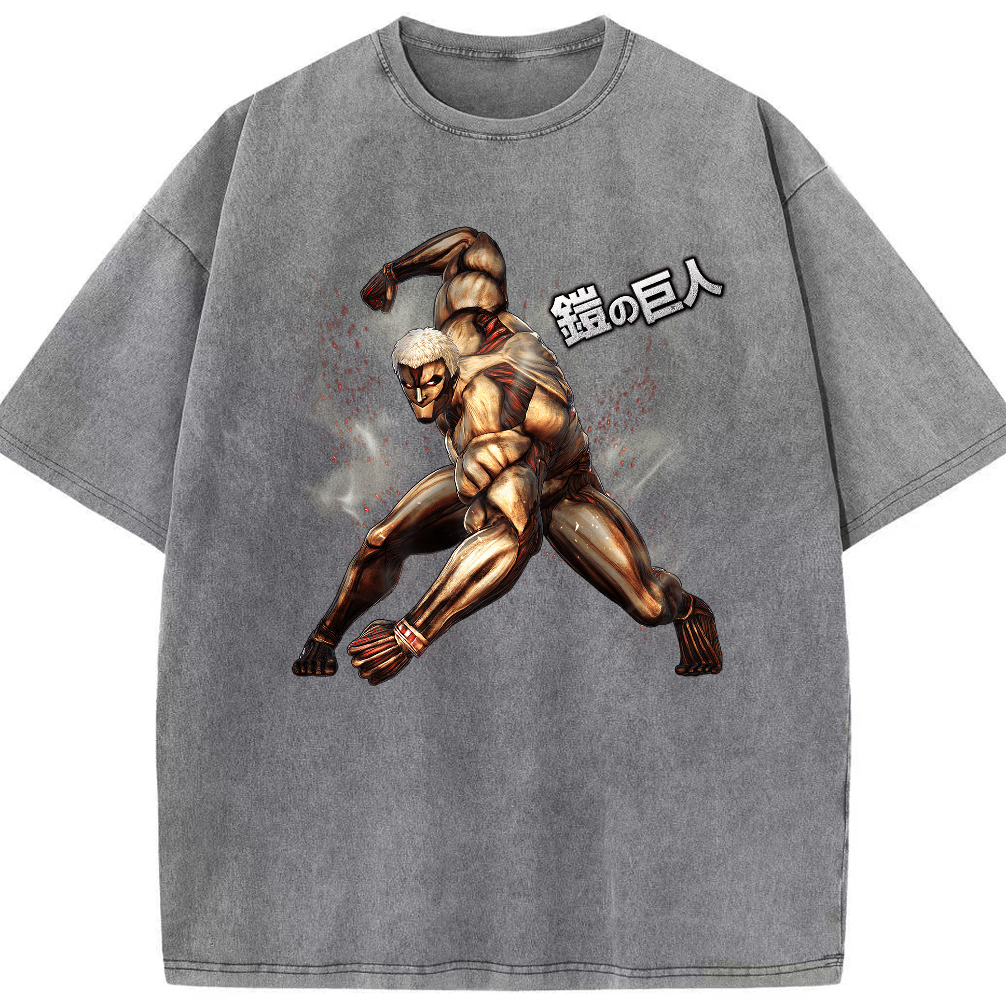 （画像用） 進撃の巨人 Attack on Titan 綿100% ヴィンテージ風 半袖Tシャツ（フロントプリント）