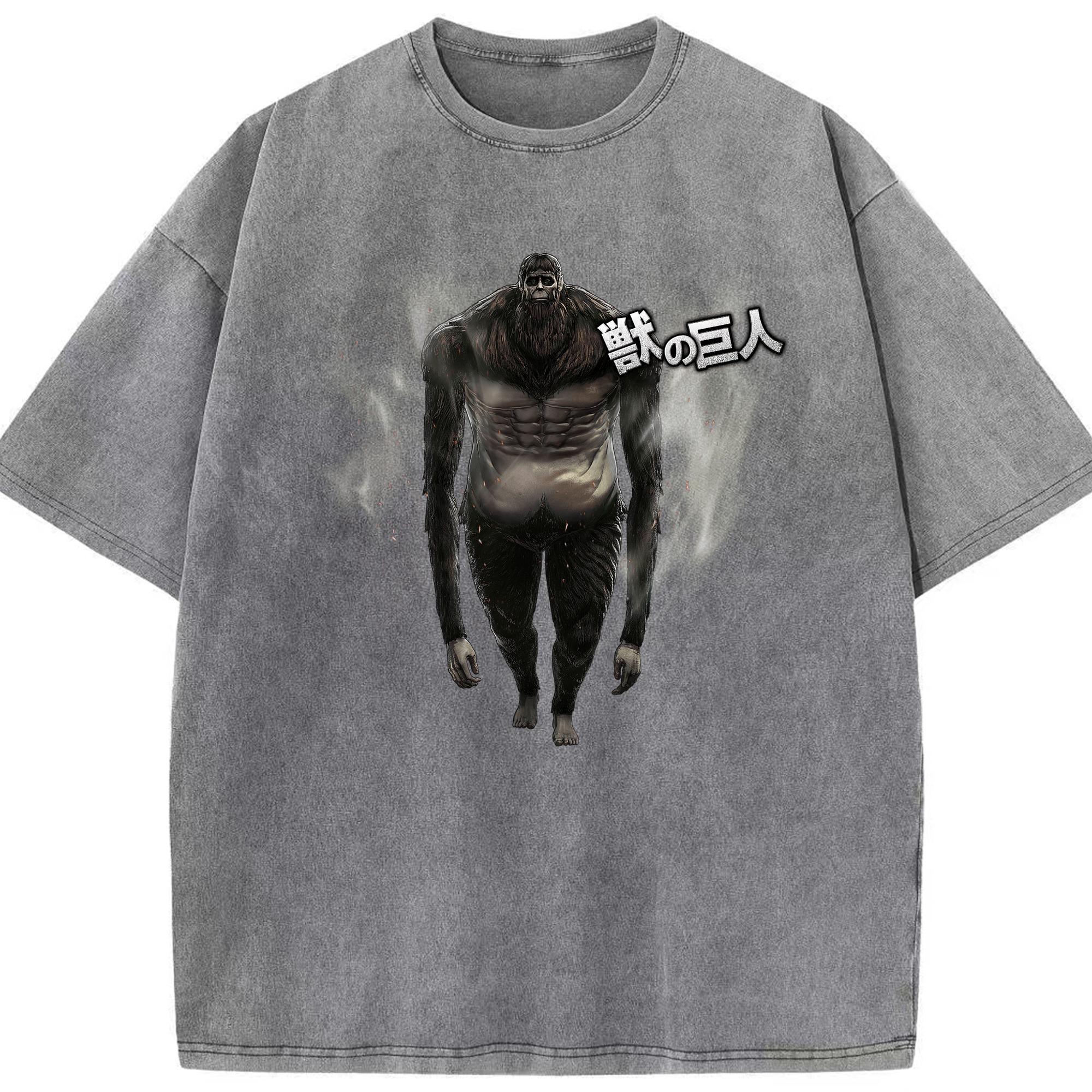 （画像用） 進撃の巨人 Attack on Titan 綿100% ヴィンテージ風 半袖Tシャツ（フロントプリント）
