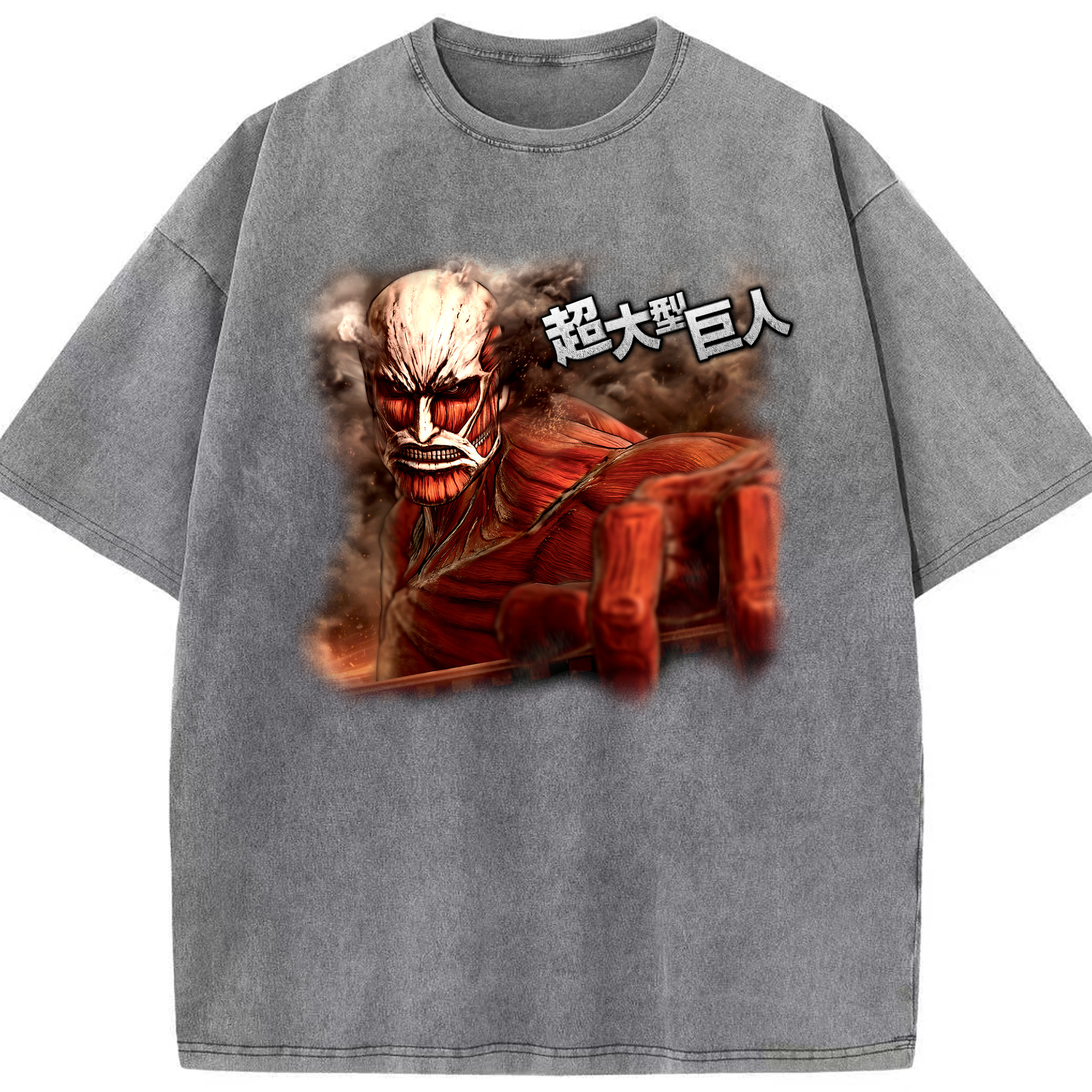 （画像用） 進撃の巨人 Attack on Titan 綿100% ヴィンテージ風 半袖Tシャツ（フロントプリント）