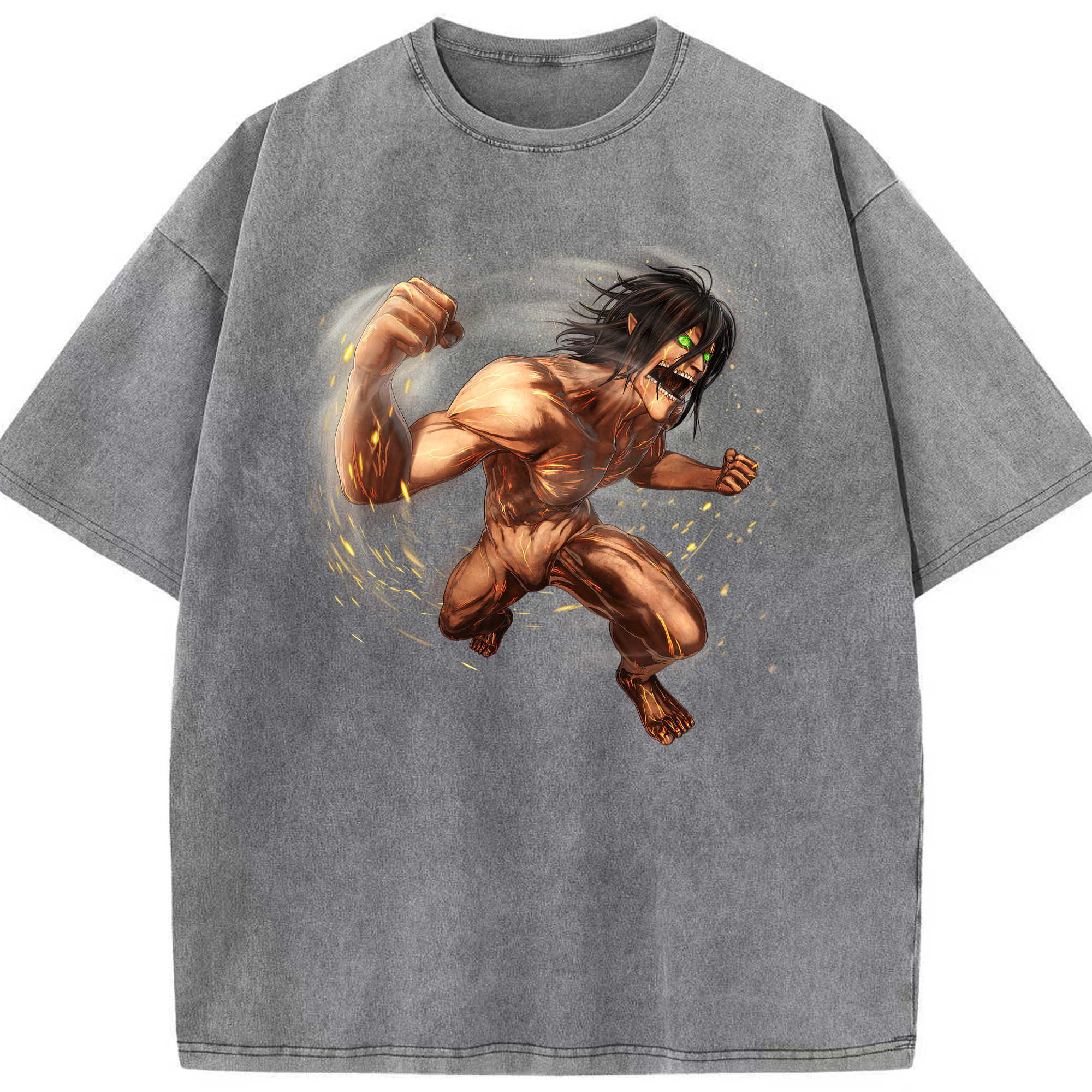 （画像用） 進撃の巨人 Attack on Titan 綿100% ヴィンテージ風 半袖Tシャツ（フロントプリント）