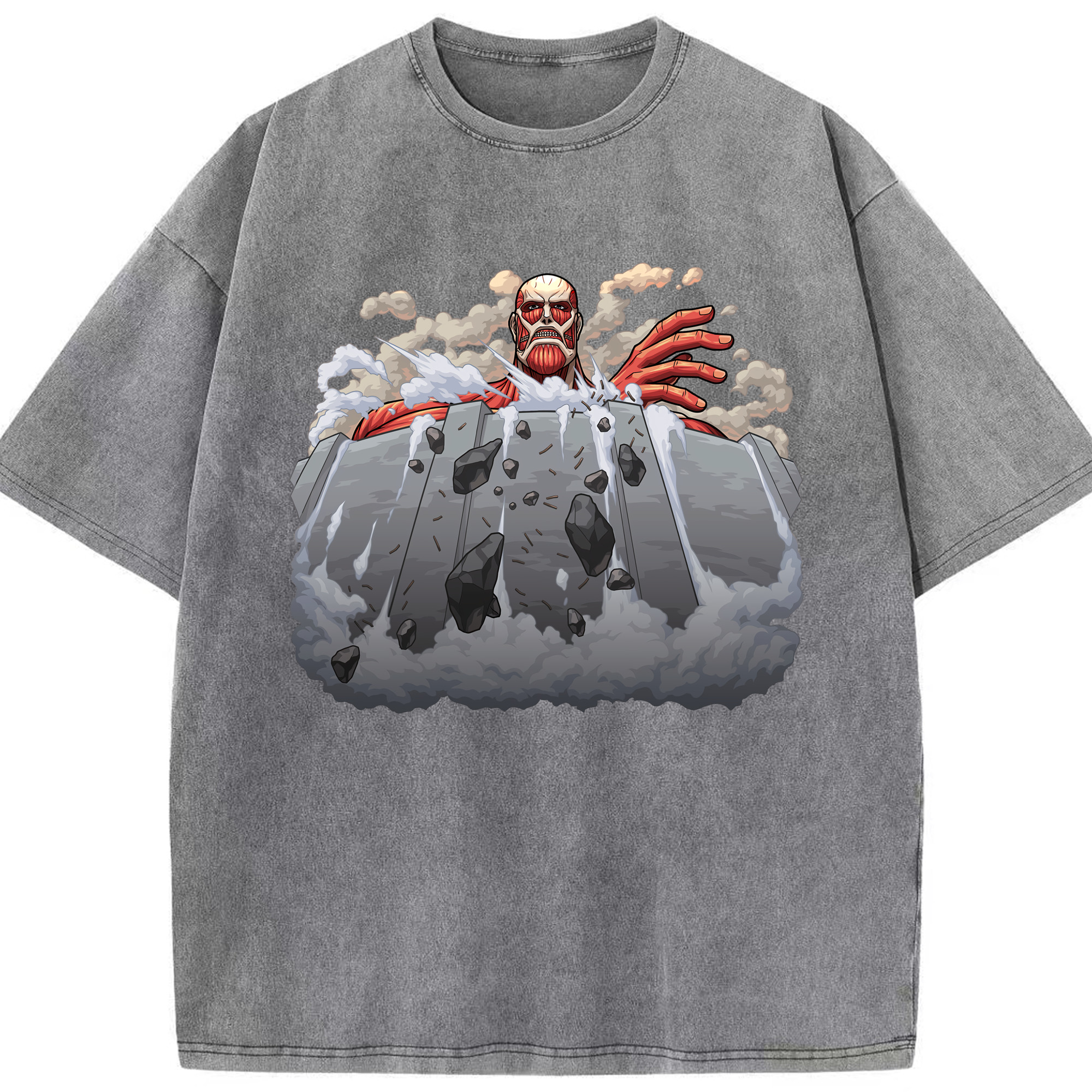 （画像用） 進撃の巨人 Attack on Titan 綿100% ヴィンテージ風 半袖Tシャツ（フロントプリント）