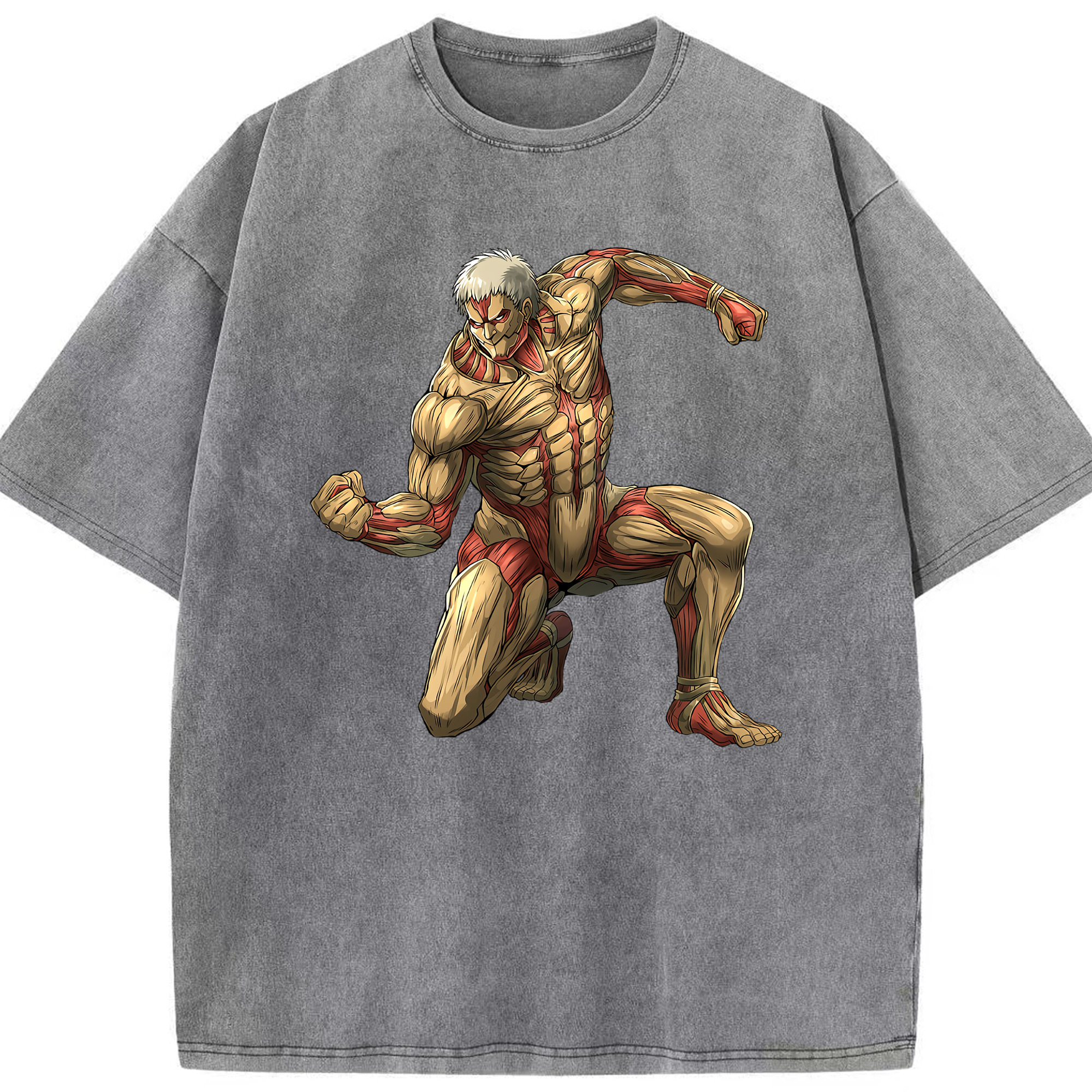 （画像用） 進撃の巨人 Attack on Titan 綿100% ヴィンテージ風 半袖Tシャツ（フロントプリント）
