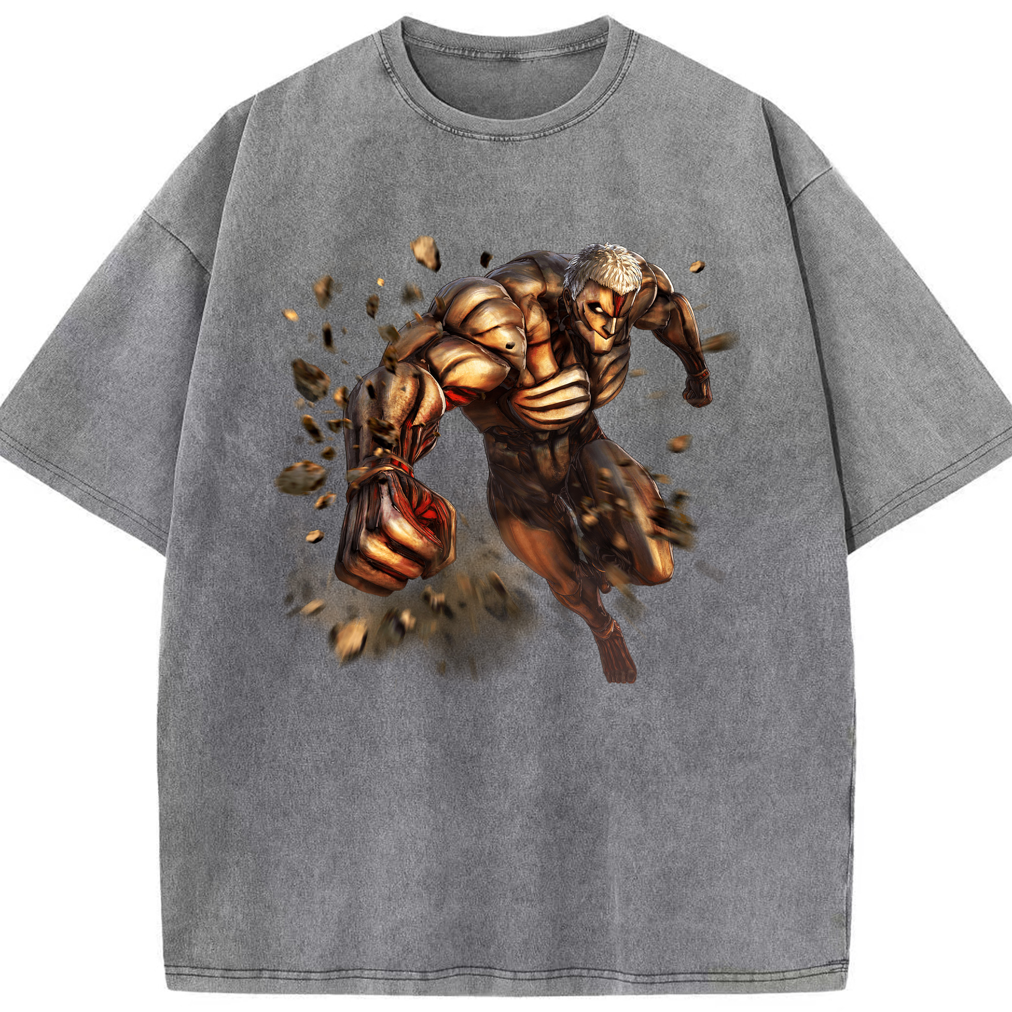 （画像用） 進撃の巨人 Attack on Titan 綿100% ヴィンテージ風 半袖Tシャツ（フロントプリント）