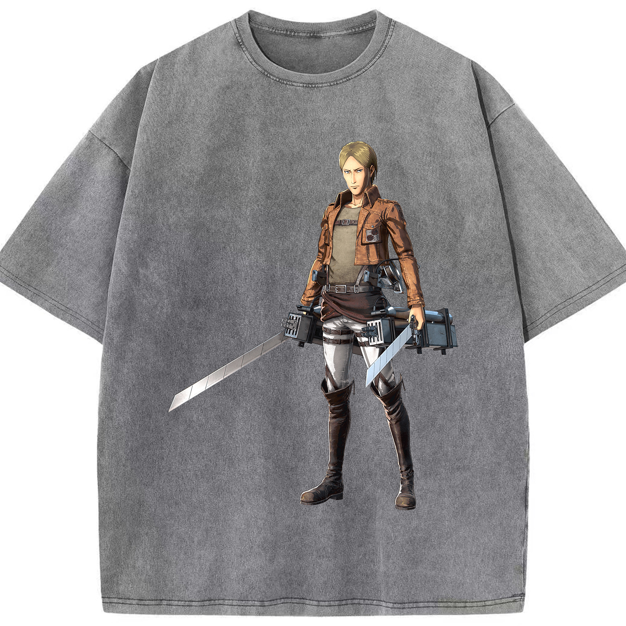 （画像用） 進撃の巨人 Attack on Titan 綿100% ヴィンテージ風 半袖Tシャツ（フロントプリント）
