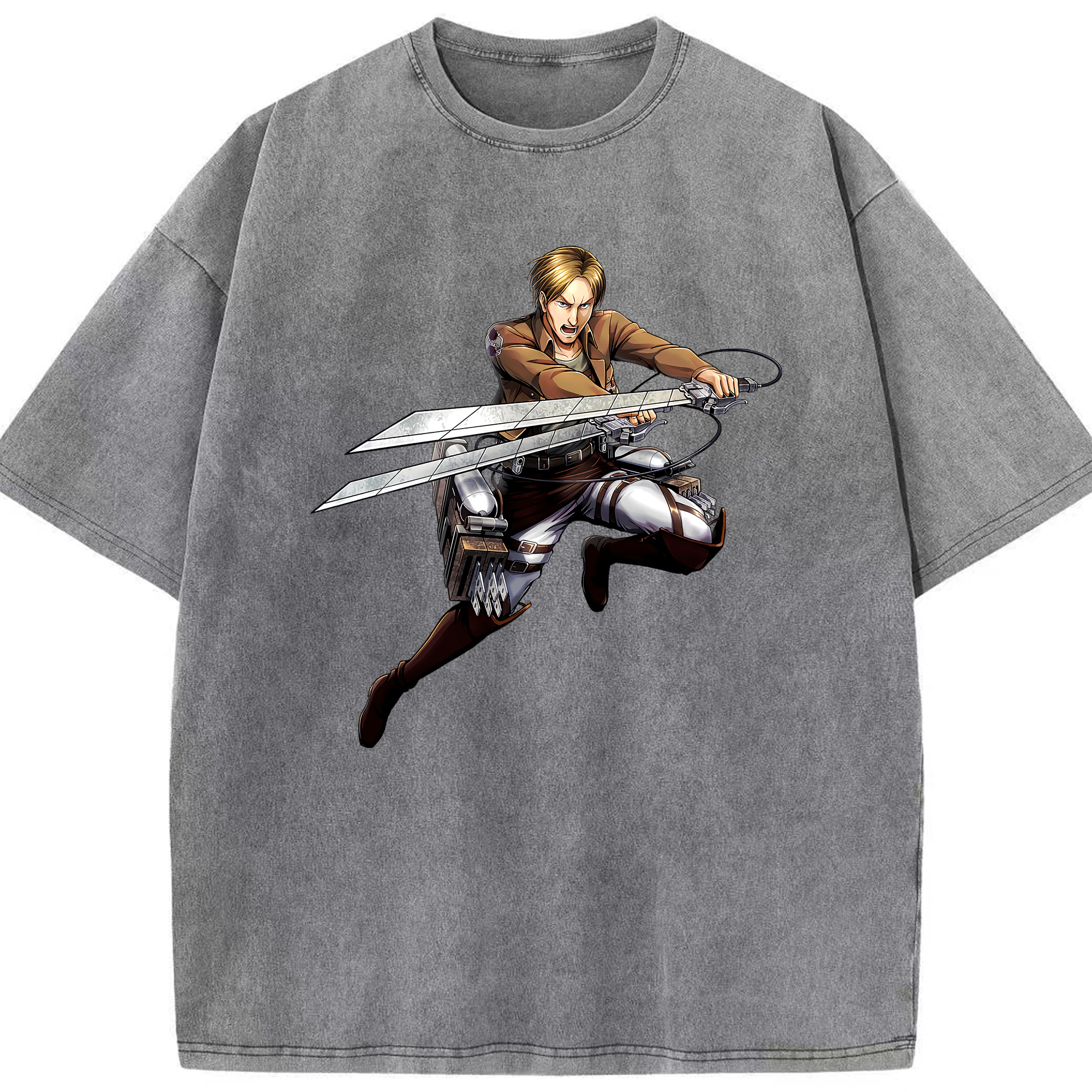 （画像用） 進撃の巨人 Attack on Titan 綿100% ヴィンテージ風 半袖Tシャツ（フロントプリント）