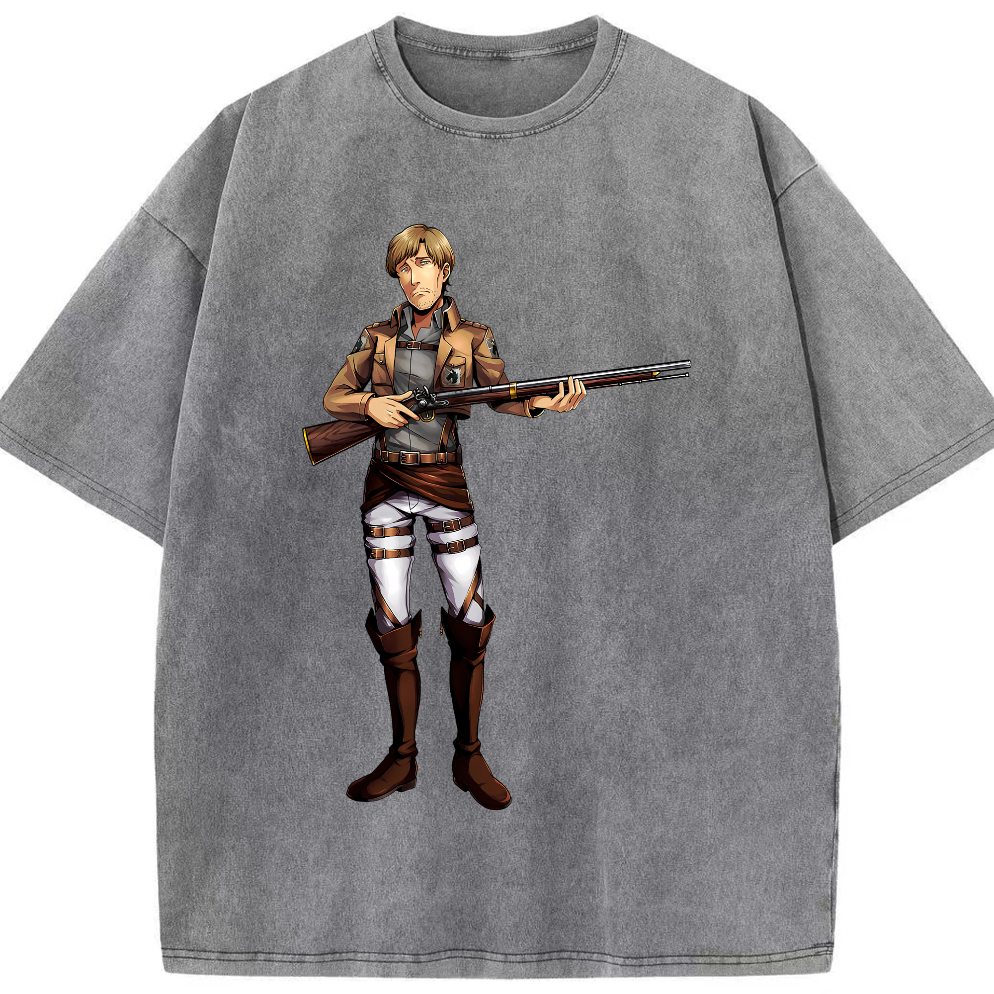 （画像用） 進撃の巨人 Attack on Titan 綿100% ヴィンテージ風 半袖Tシャツ（フロントプリント）