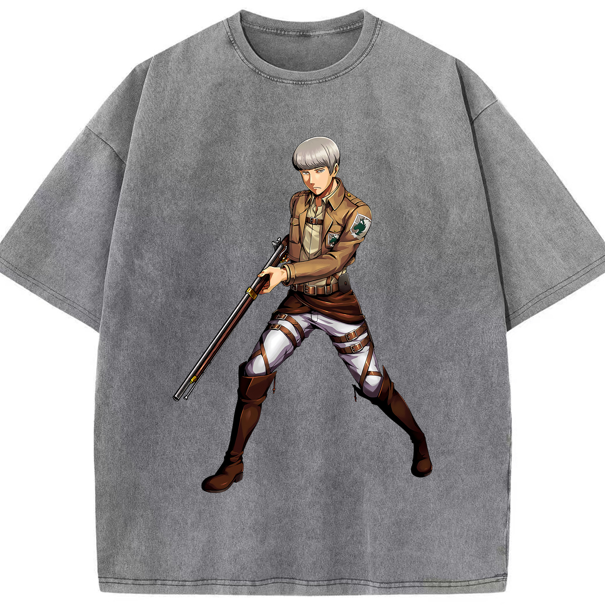 （画像用） 進撃の巨人 Attack on Titan 綿100% ヴィンテージ風 半袖Tシャツ（フロントプリント）