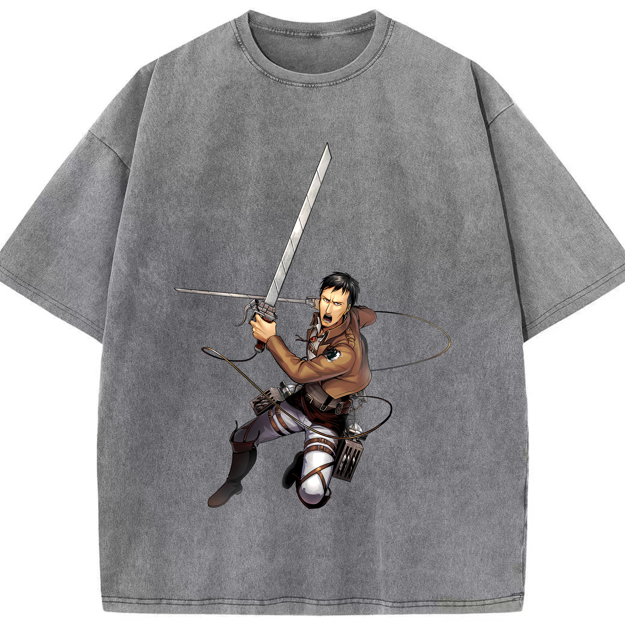 （画像用） 進撃の巨人 Attack on Titan 綿100% ヴィンテージ風 半袖Tシャツ（フロントプリント）