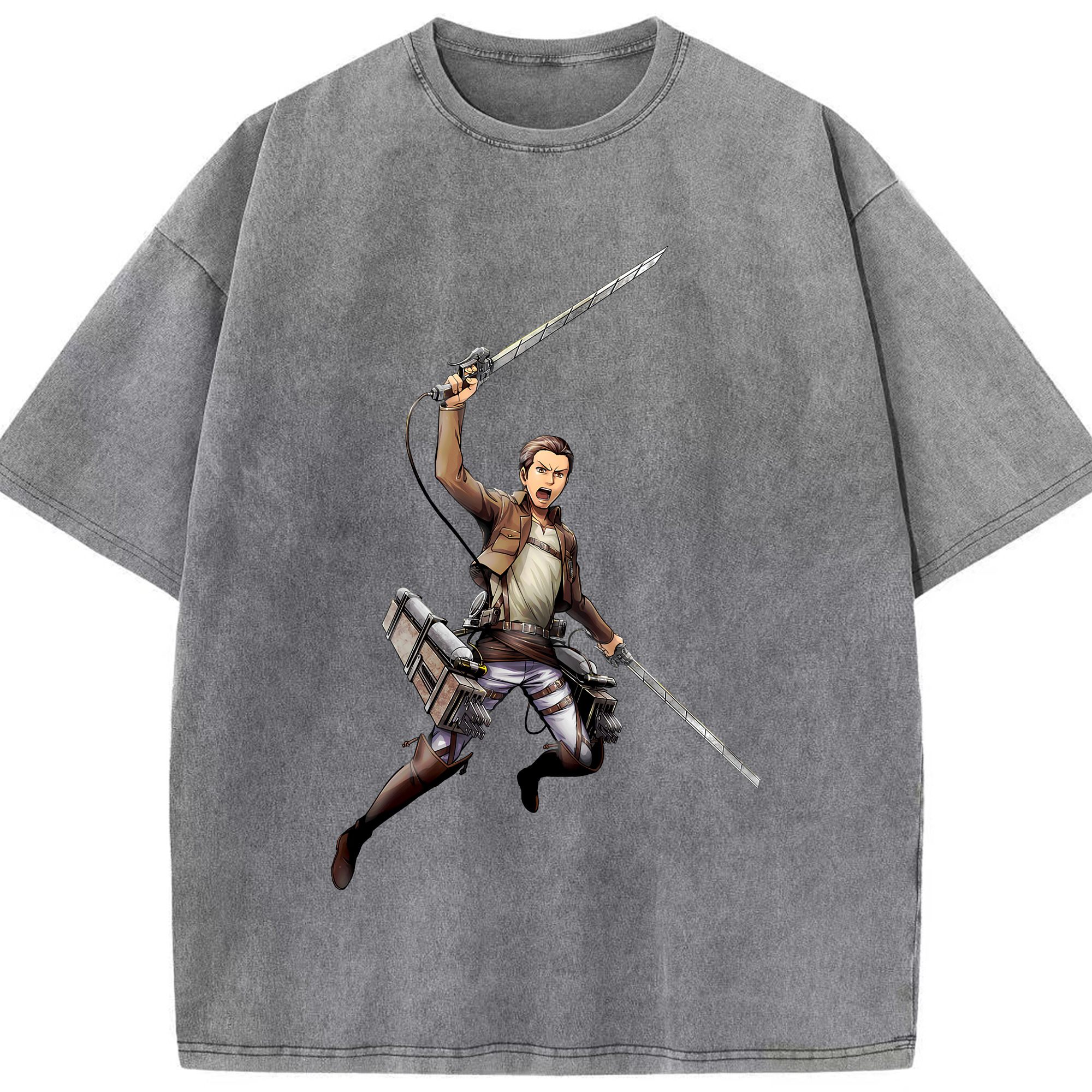 （画像用） 進撃の巨人 Attack on Titan 綿100% ヴィンテージ風 半袖Tシャツ（フロントプリント）