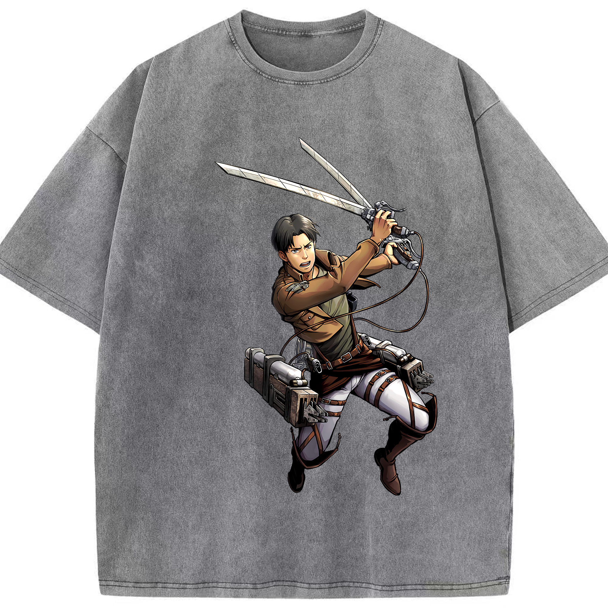 （画像用） 進撃の巨人 Attack on Titan 綿100% ヴィンテージ風 半袖Tシャツ（フロントプリント）