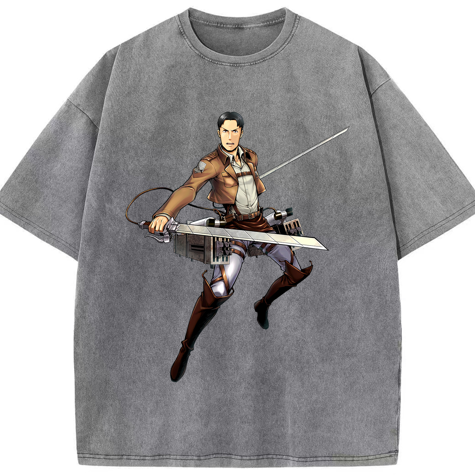 （画像用） 進撃の巨人 Attack on Titan 綿100% ヴィンテージ風 半袖Tシャツ（フロントプリント）