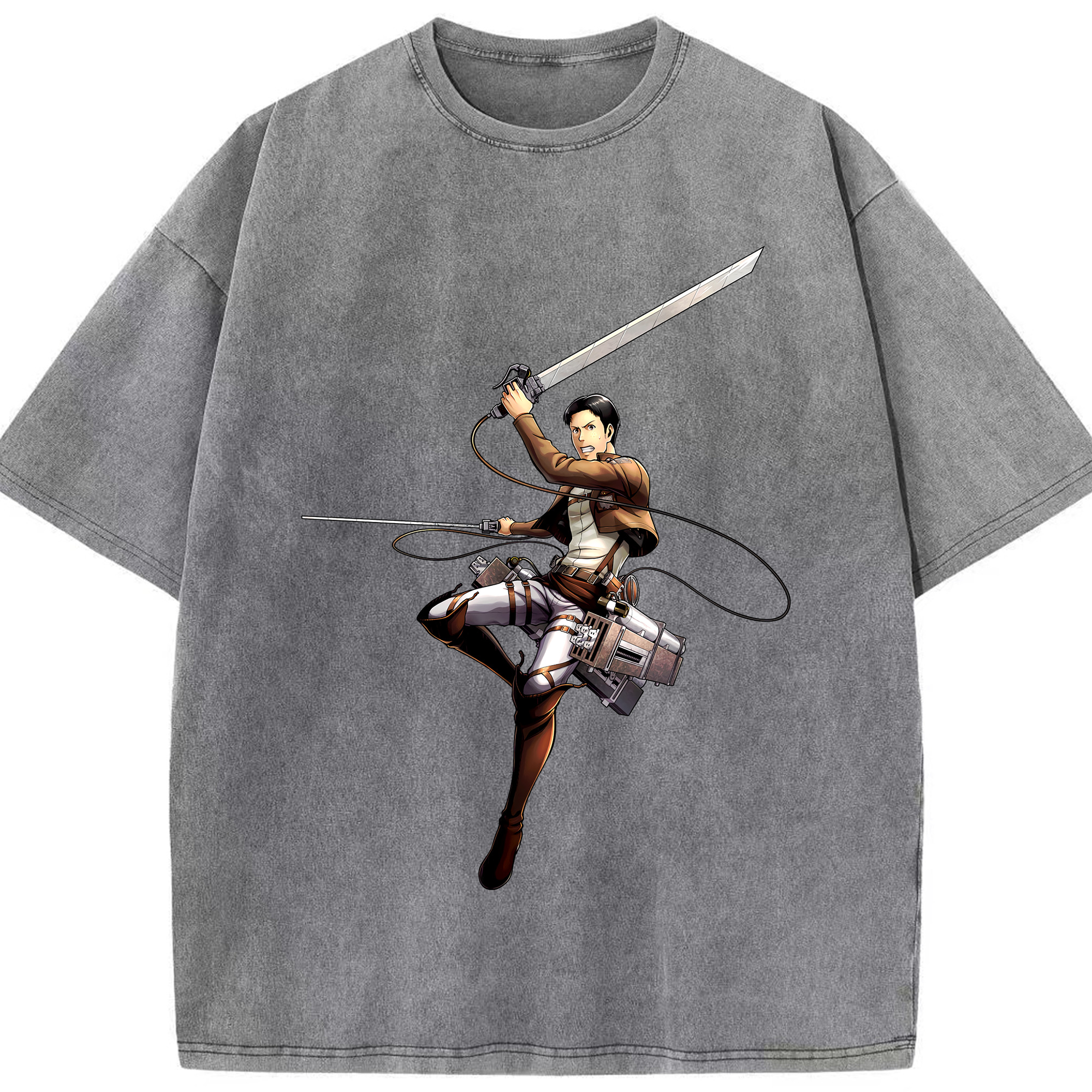 （画像用） 進撃の巨人 Attack on Titan 綿100% ヴィンテージ風 半袖Tシャツ（フロントプリント）