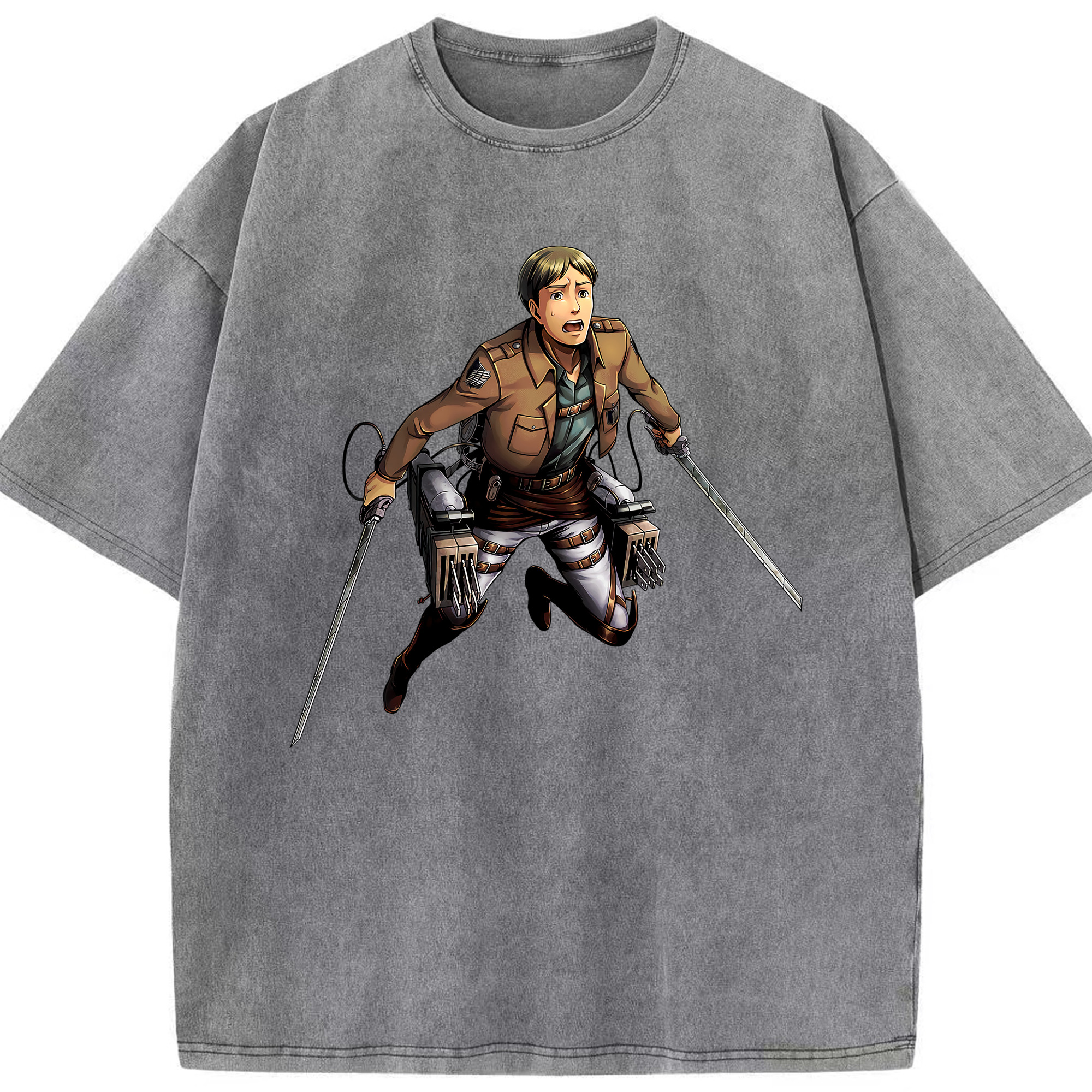 （画像用） 進撃の巨人 Attack on Titan 綿100% ヴィンテージ風 半袖Tシャツ（フロントプリント）