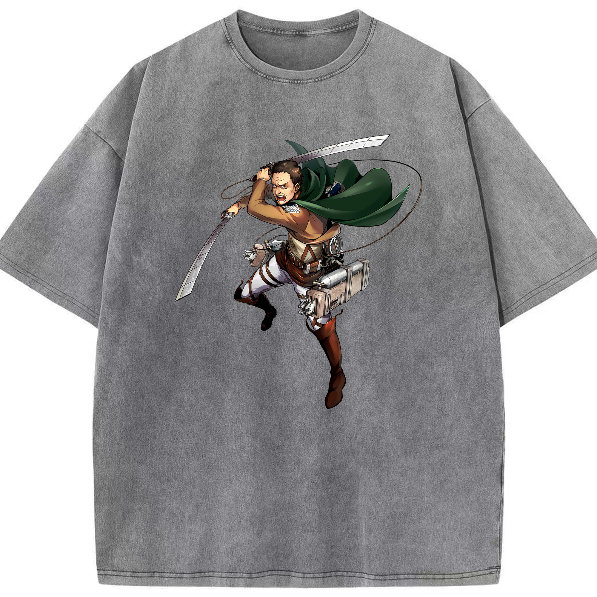 （画像用） 進撃の巨人 Attack on Titan 綿100% ヴィンテージ風 半袖Tシャツ（フロントプリント）