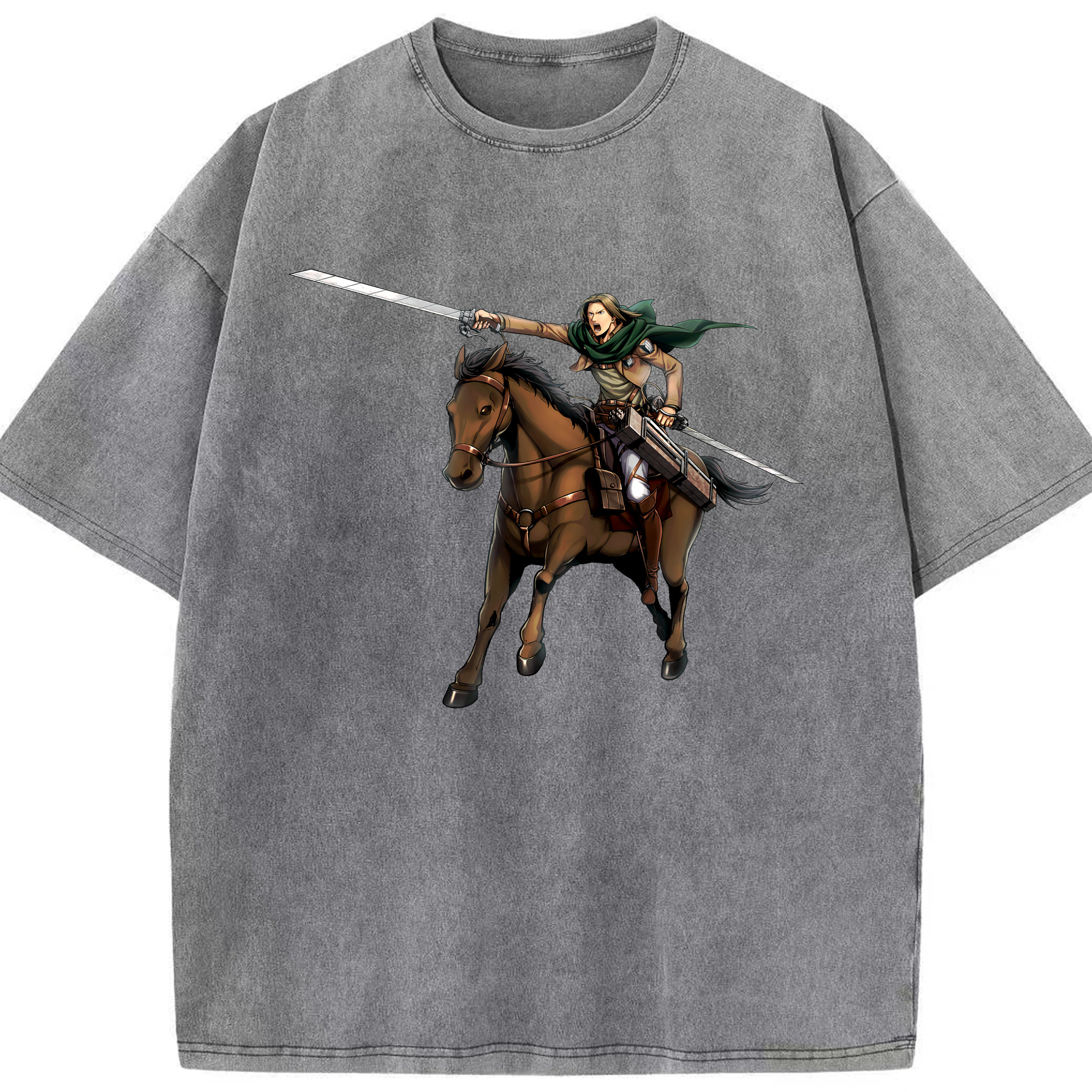 （画像用） 進撃の巨人 Attack on Titan 綿100% ヴィンテージ風 半袖Tシャツ（フロントプリント）