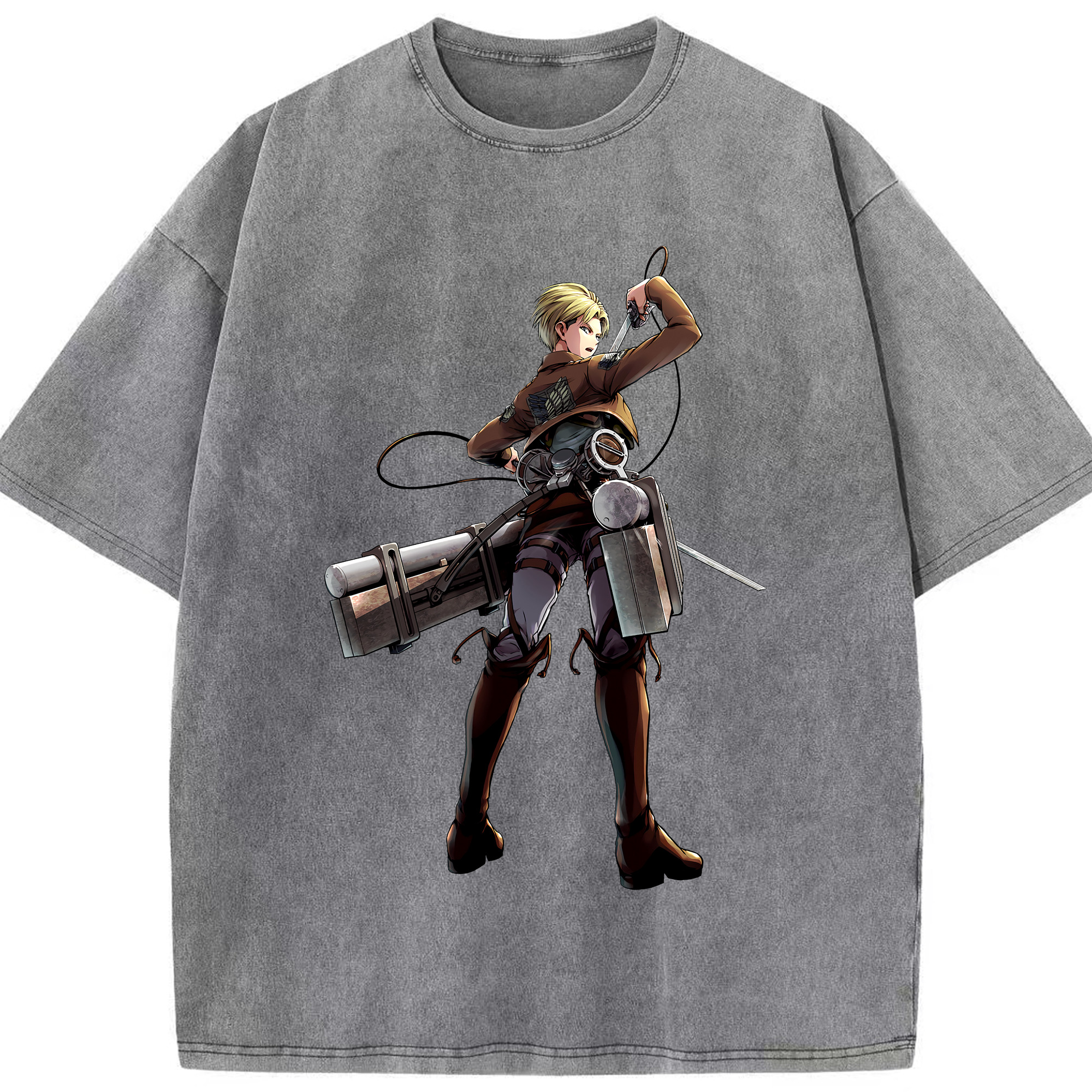 （画像用） 進撃の巨人 Attack on Titan 綿100% ヴィンテージ風 半袖Tシャツ（フロントプリント）