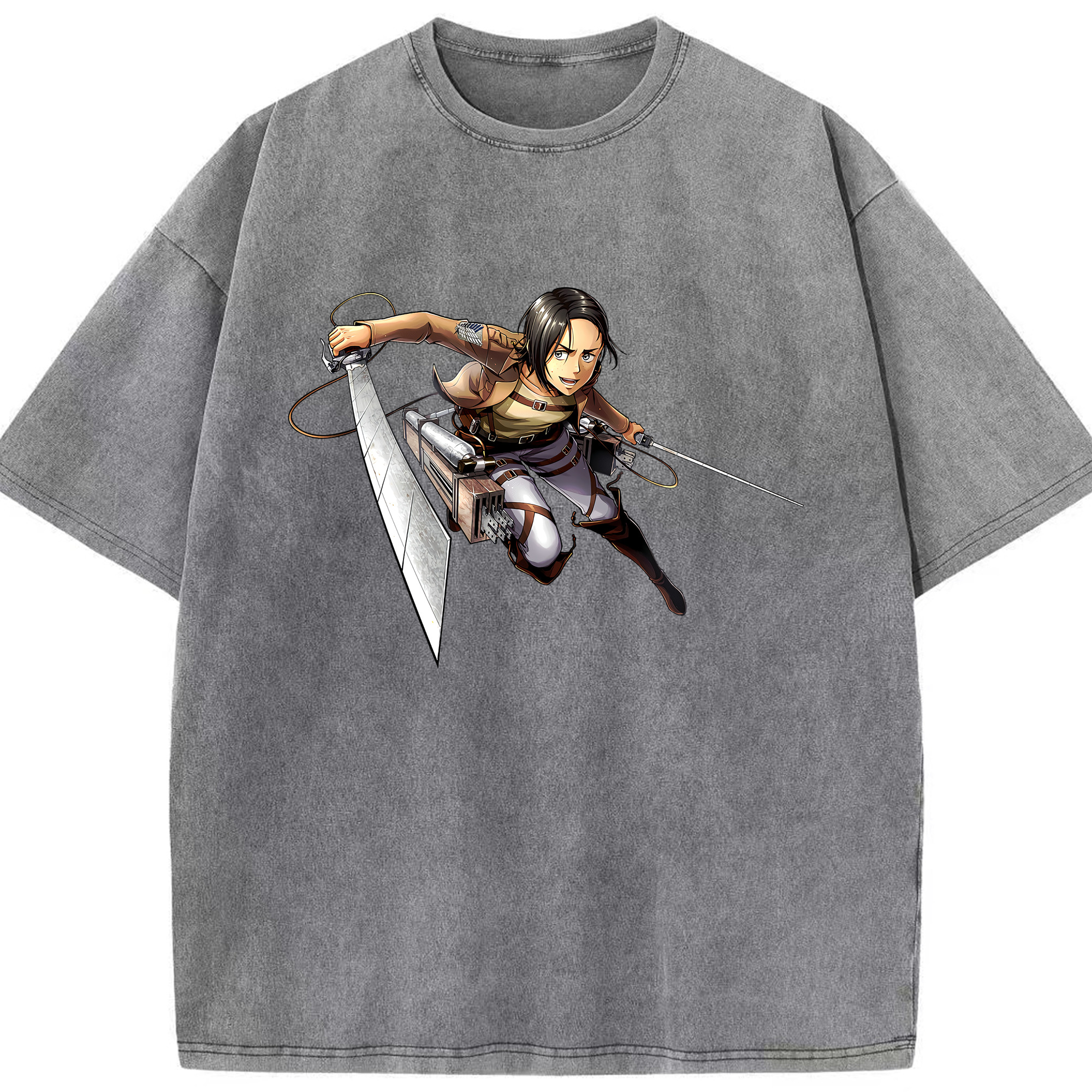 （画像用） 進撃の巨人 Attack on Titan 綿100% ヴィンテージ風 半袖Tシャツ（フロントプリント）