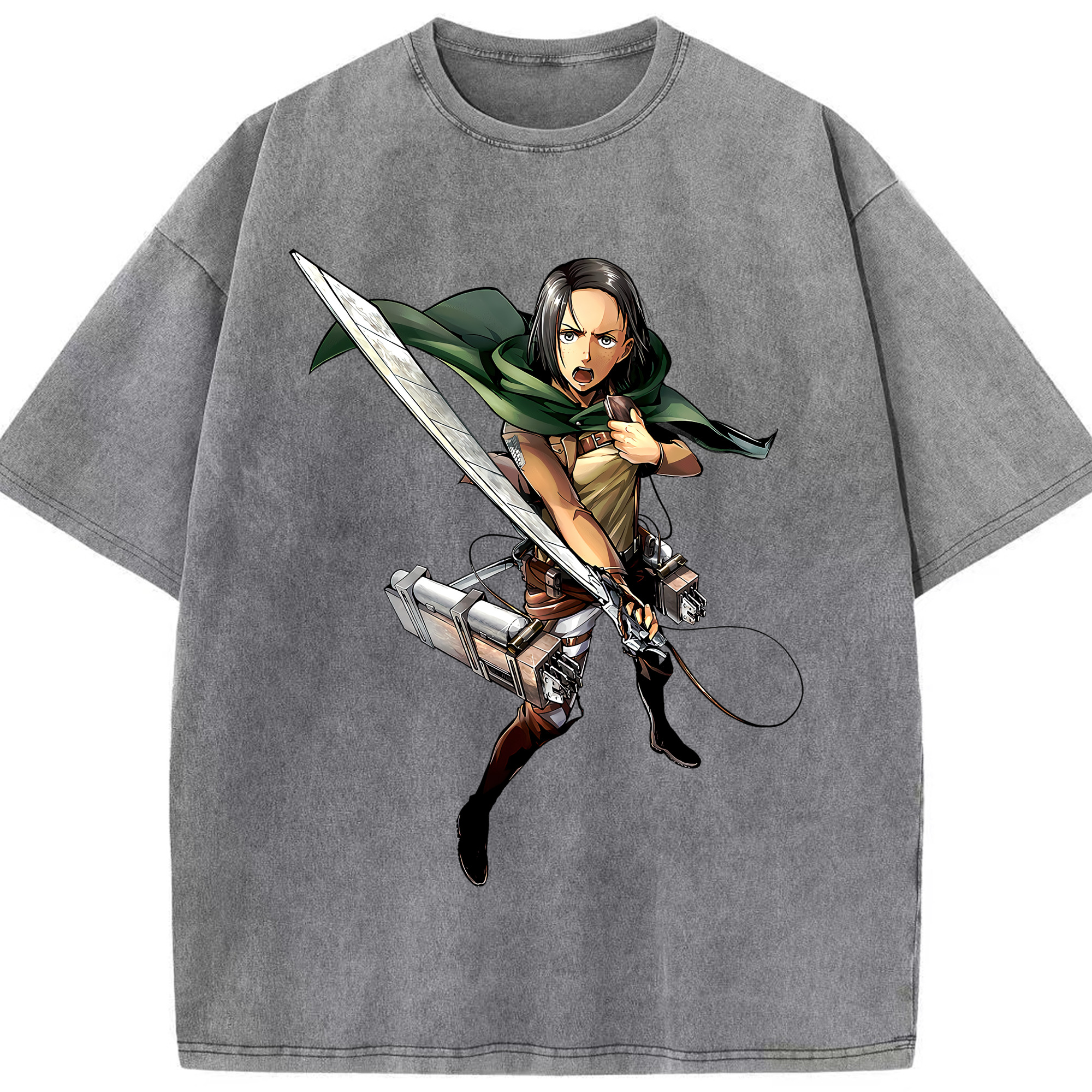 （画像用） 進撃の巨人 Attack on Titan 綿100% ヴィンテージ風 半袖Tシャツ（フロントプリント）