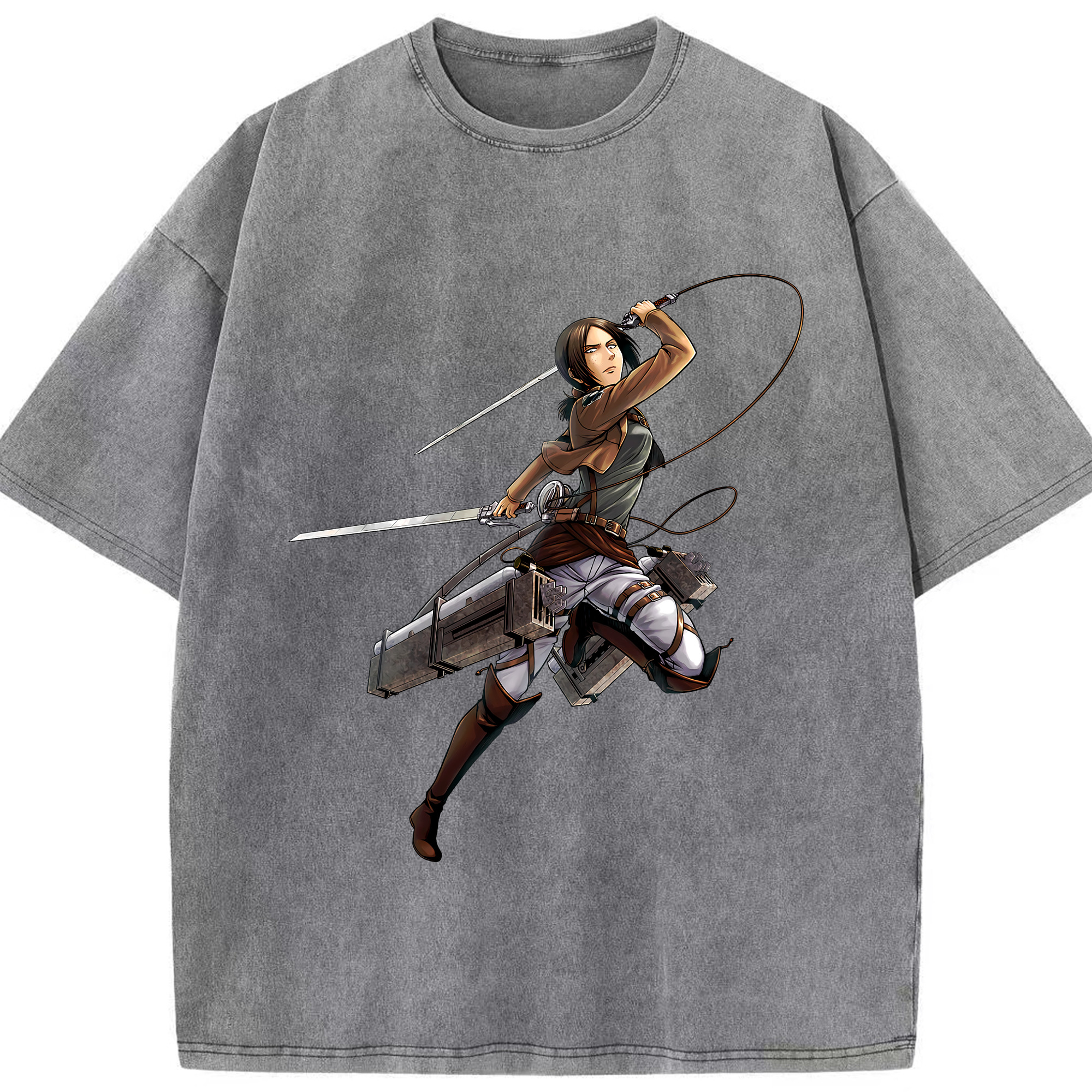 （画像用） 進撃の巨人 Attack on Titan 綿100% ヴィンテージ風 半袖Tシャツ（フロントプリント）