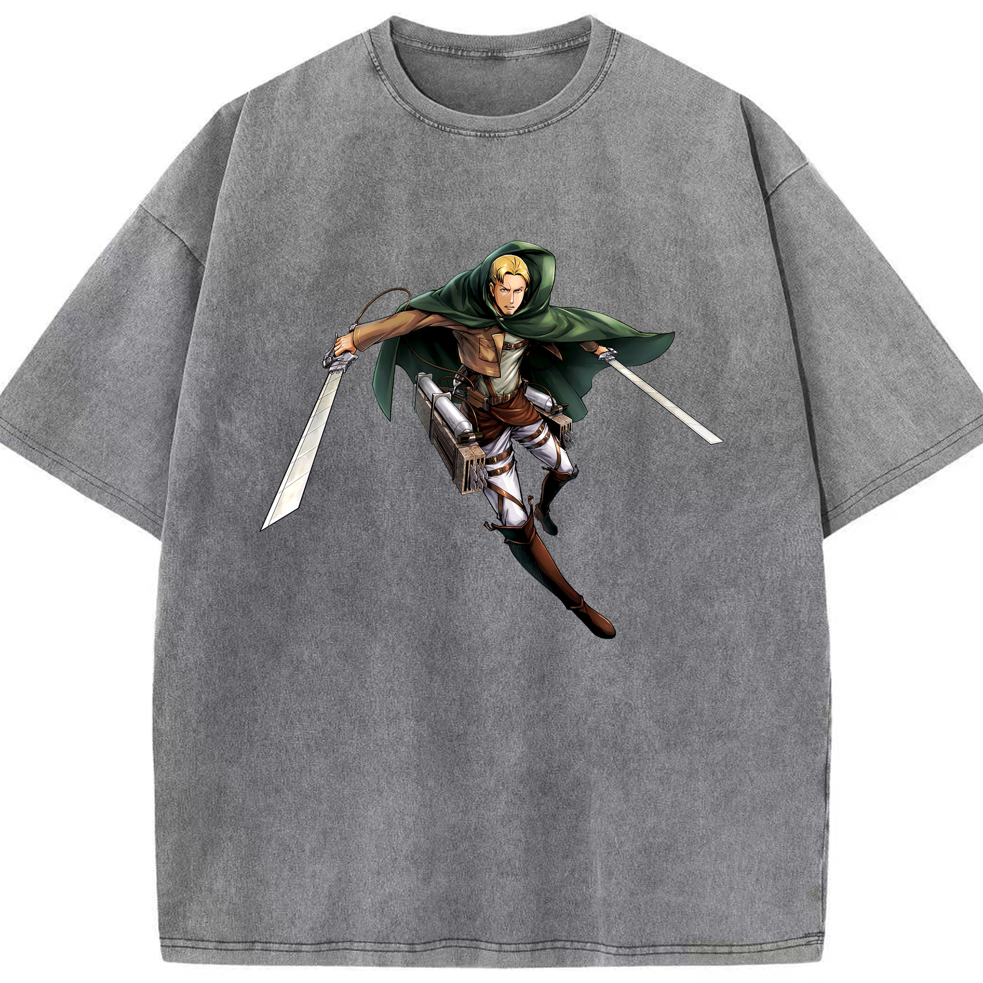 （画像用） 進撃の巨人 Attack on Titan 綿100% ヴィンテージ風 半袖Tシャツ（フロントプリント）