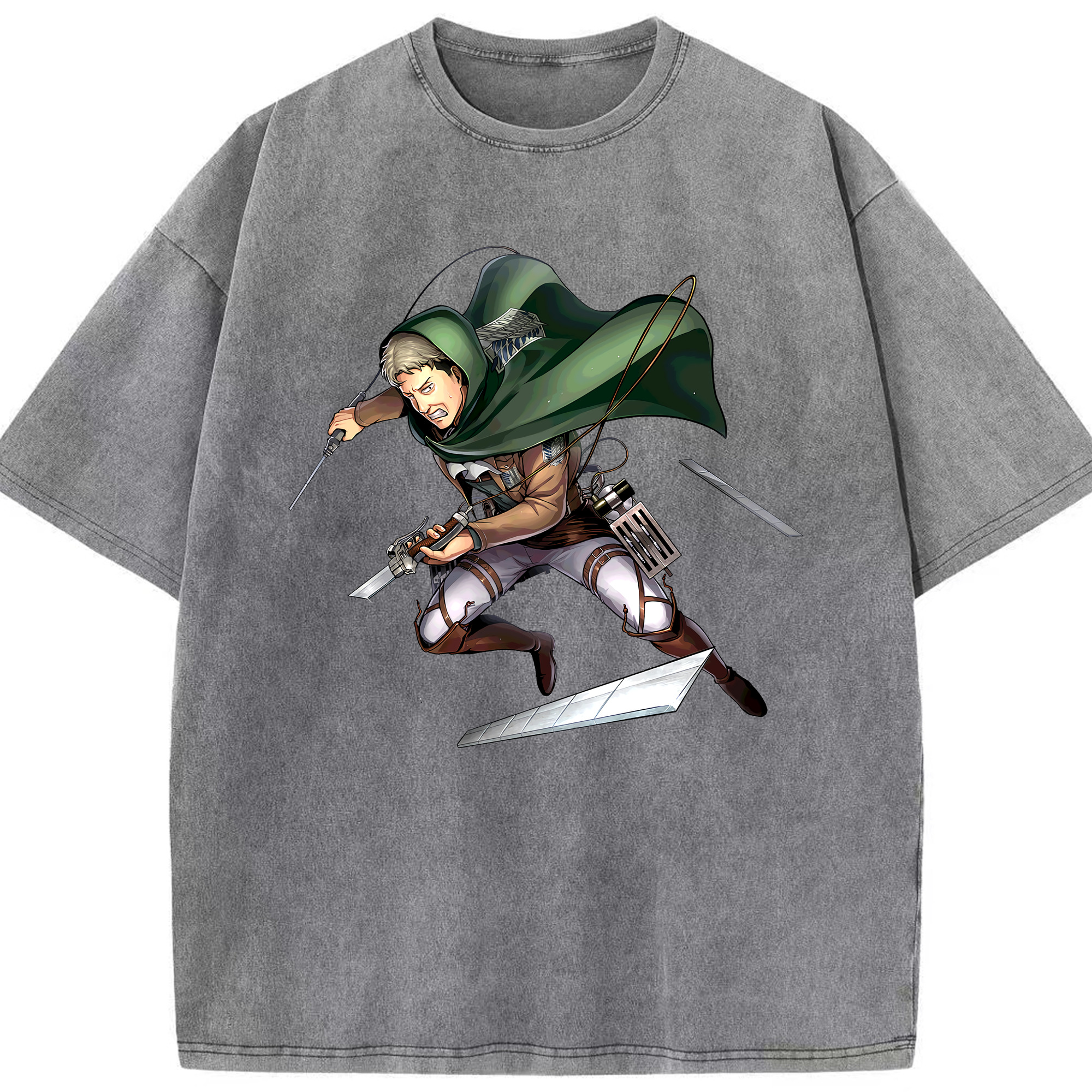 （画像用） 進撃の巨人 Attack on Titan 綿100% ヴィンテージ風 半袖Tシャツ（フロントプリント）