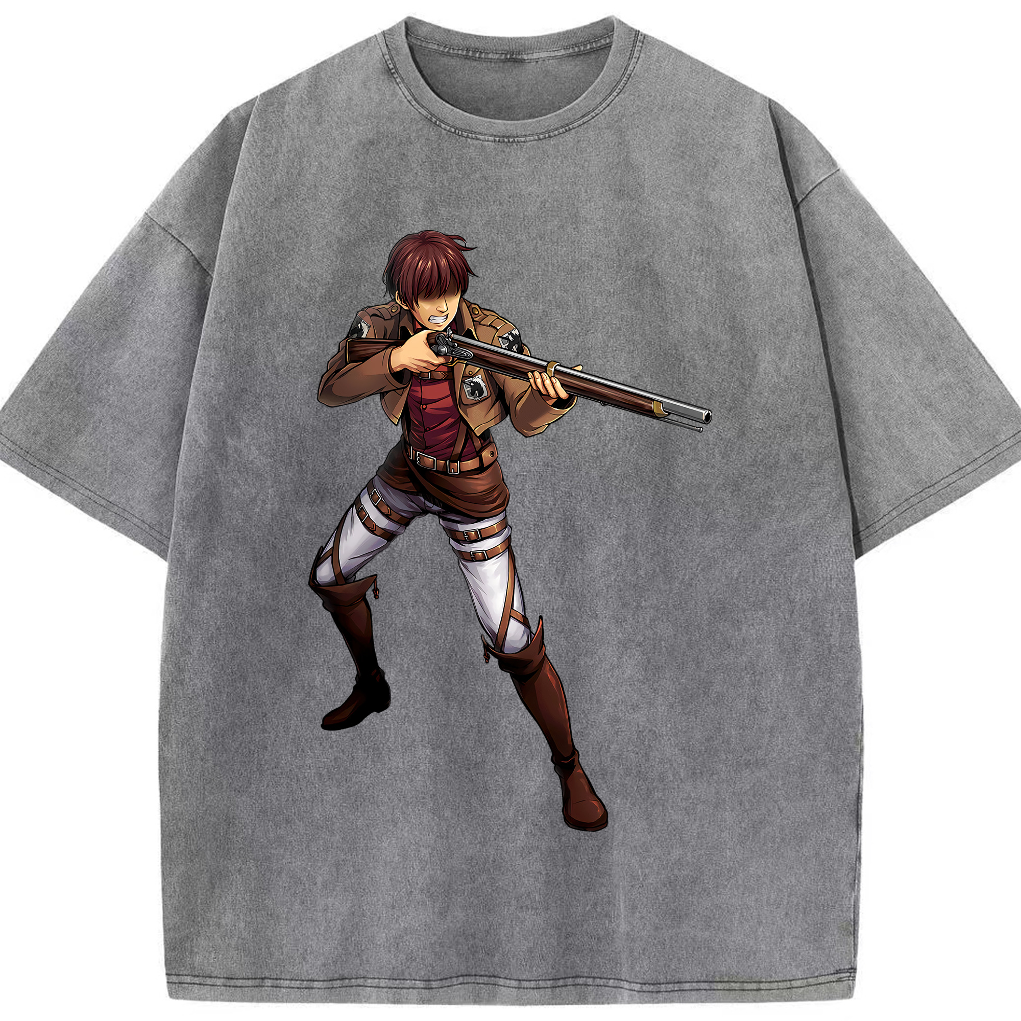 （画像用） 進撃の巨人 Attack on Titan 綿100% ヴィンテージ風 半袖Tシャツ（フロントプリント）