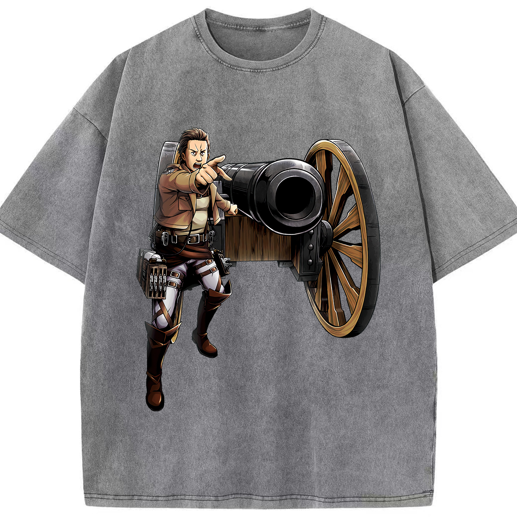 （画像用） 進撃の巨人 Attack on Titan 綿100% ヴィンテージ風 半袖Tシャツ（フロントプリント）