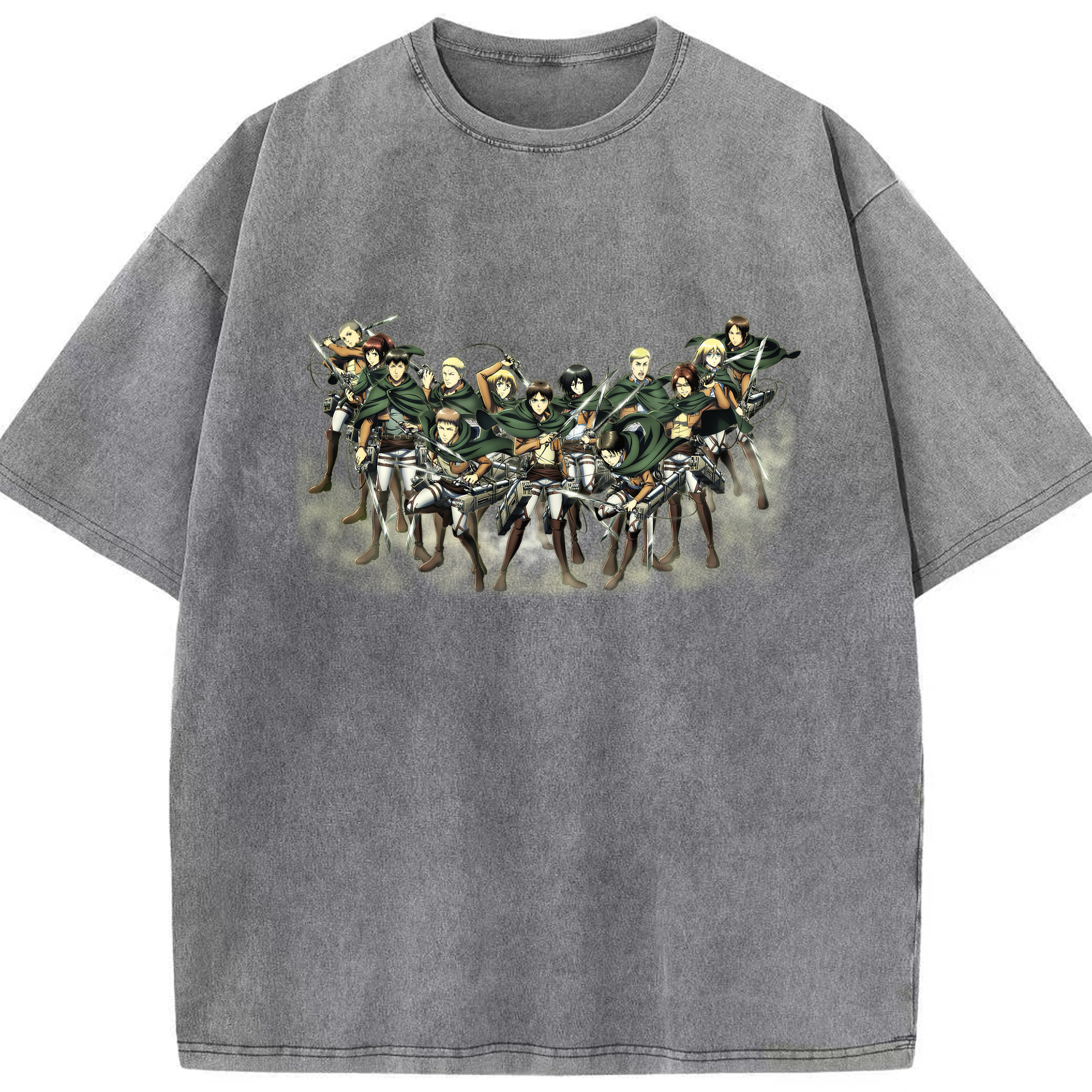 （画像用） 進撃の巨人 Attack on Titan 綿100% ヴィンテージ風 半袖Tシャツ（フロントプリント）