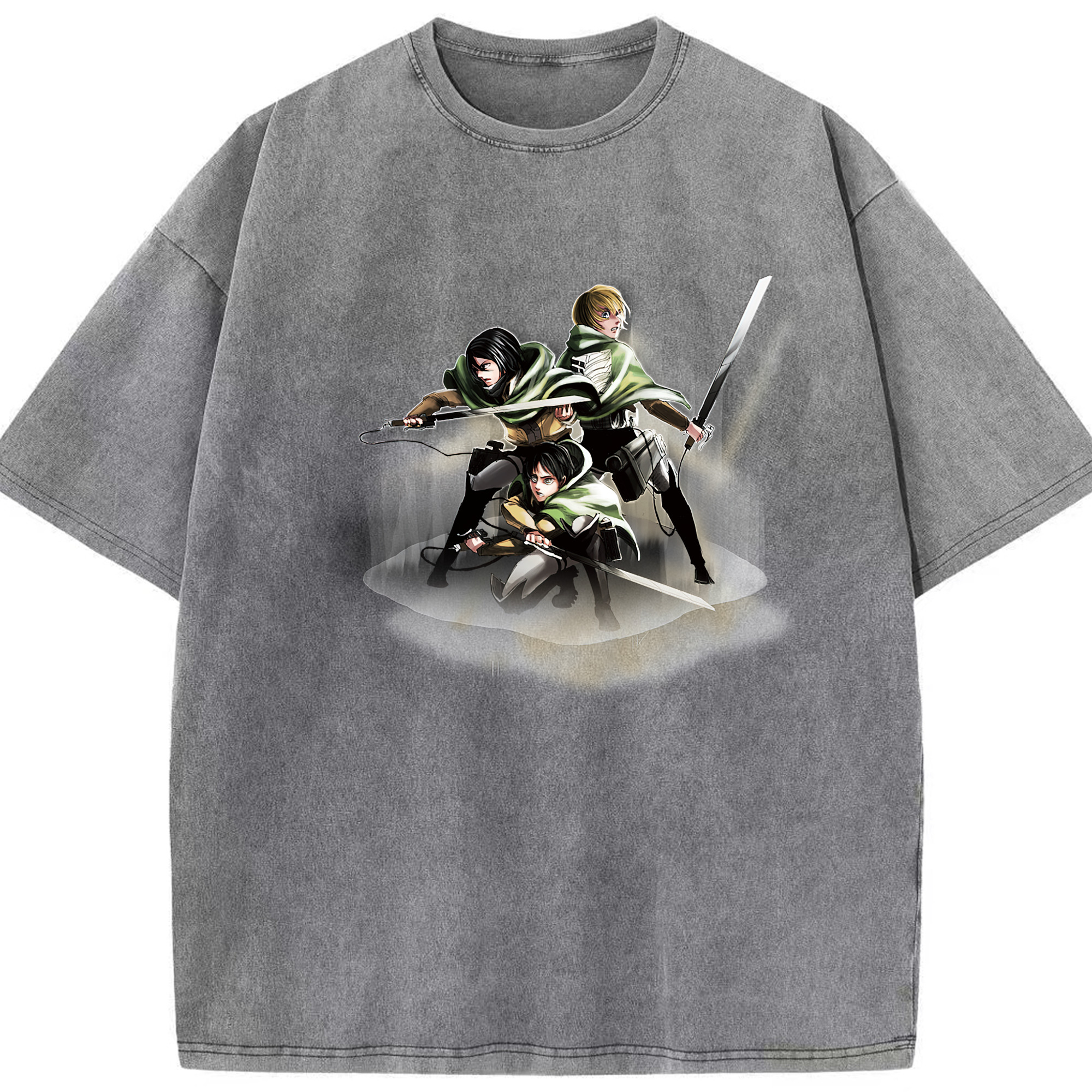 （画像用） 進撃の巨人 Attack on Titan 綿100% ヴィンテージ風 半袖Tシャツ（フロントプリント）