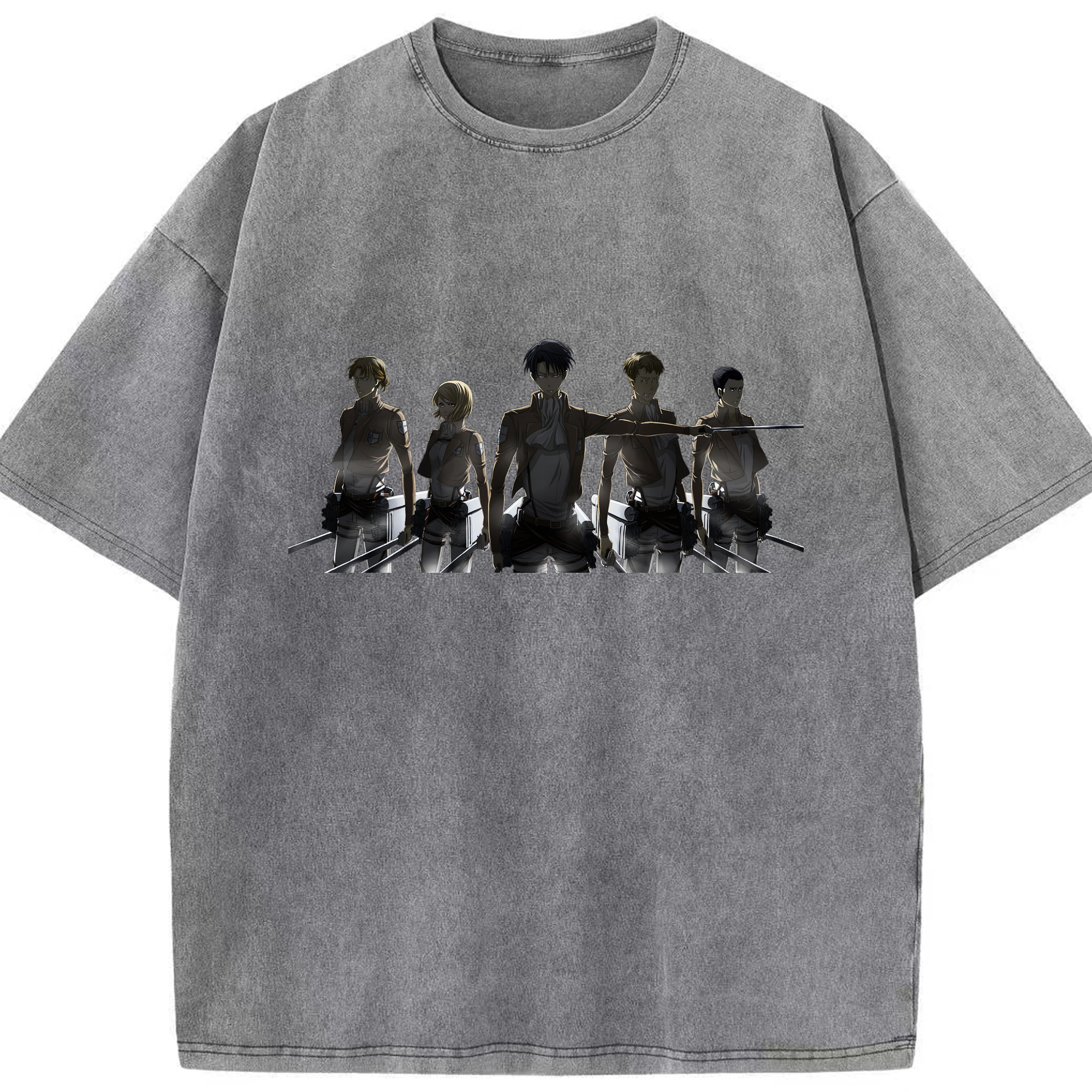 （画像用） 進撃の巨人 Attack on Titan 綿100% ヴィンテージ風 半袖Tシャツ（フロントプリント）