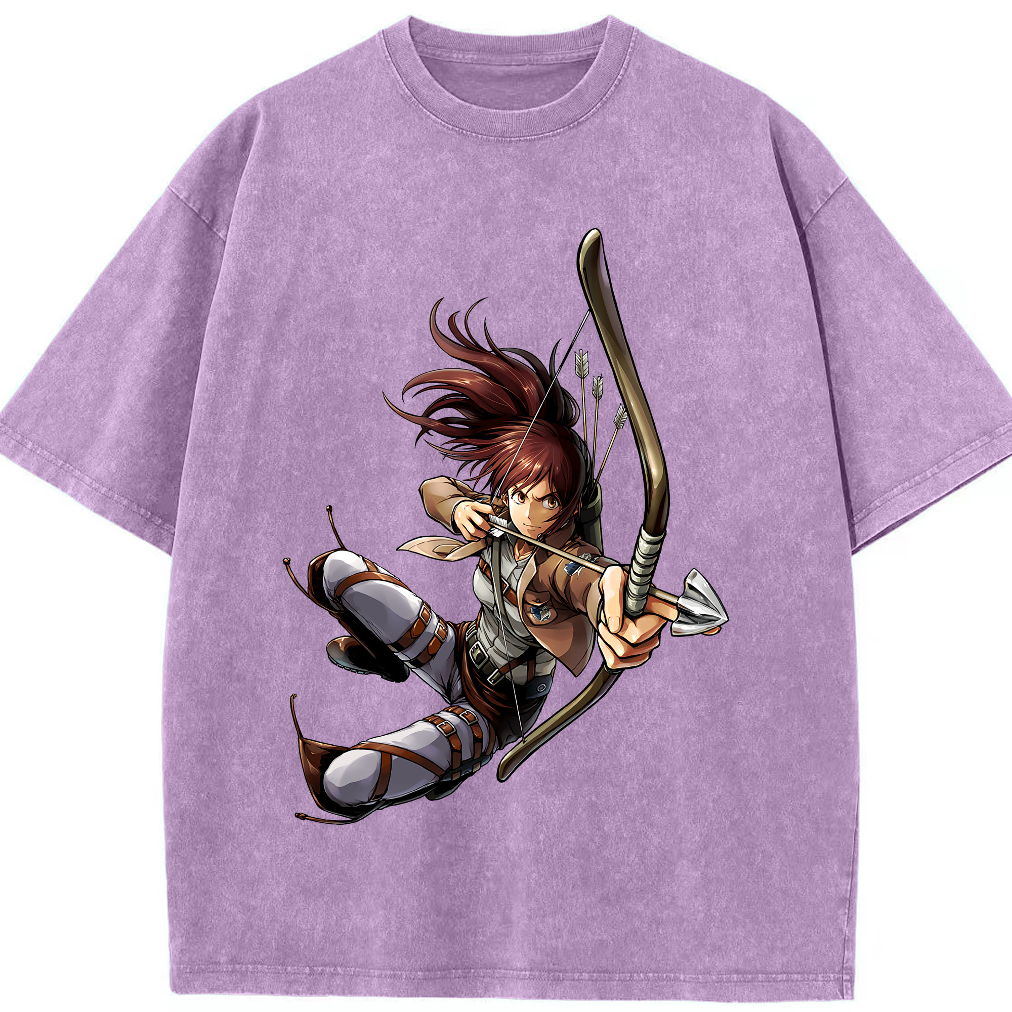 （画像用） 進撃の巨人 サシャ·ブラウス Attack on Titan Sasha Blaus 綿100% ヴィンテージ風 半袖Tシャツ（フロントプリント）