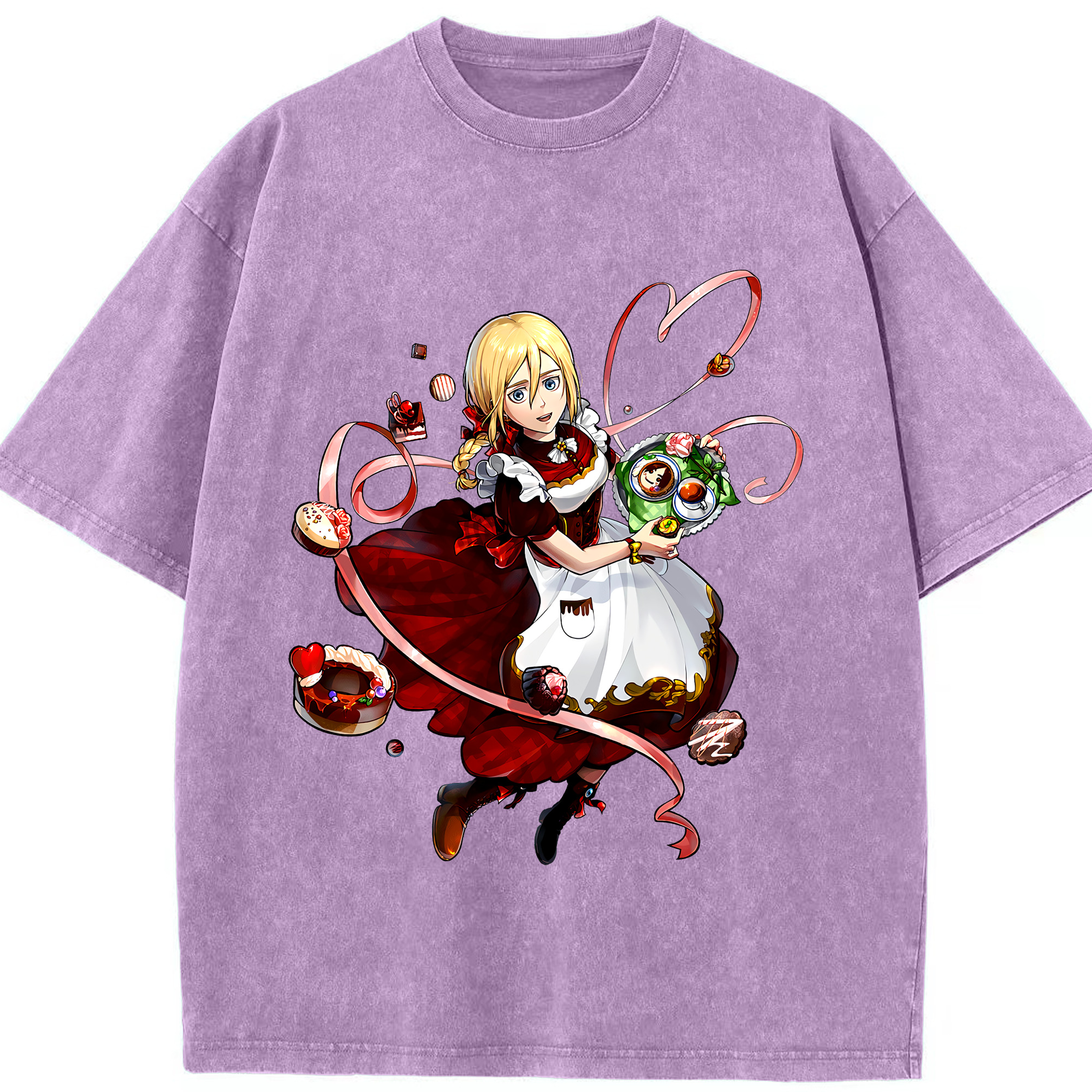 （画像用） 進撃の巨人 クリスタ·レンズ Attack on Titan Christa Lenz 綿100% ヴィンテージ風 半袖Tシャツ（フロントプリント）