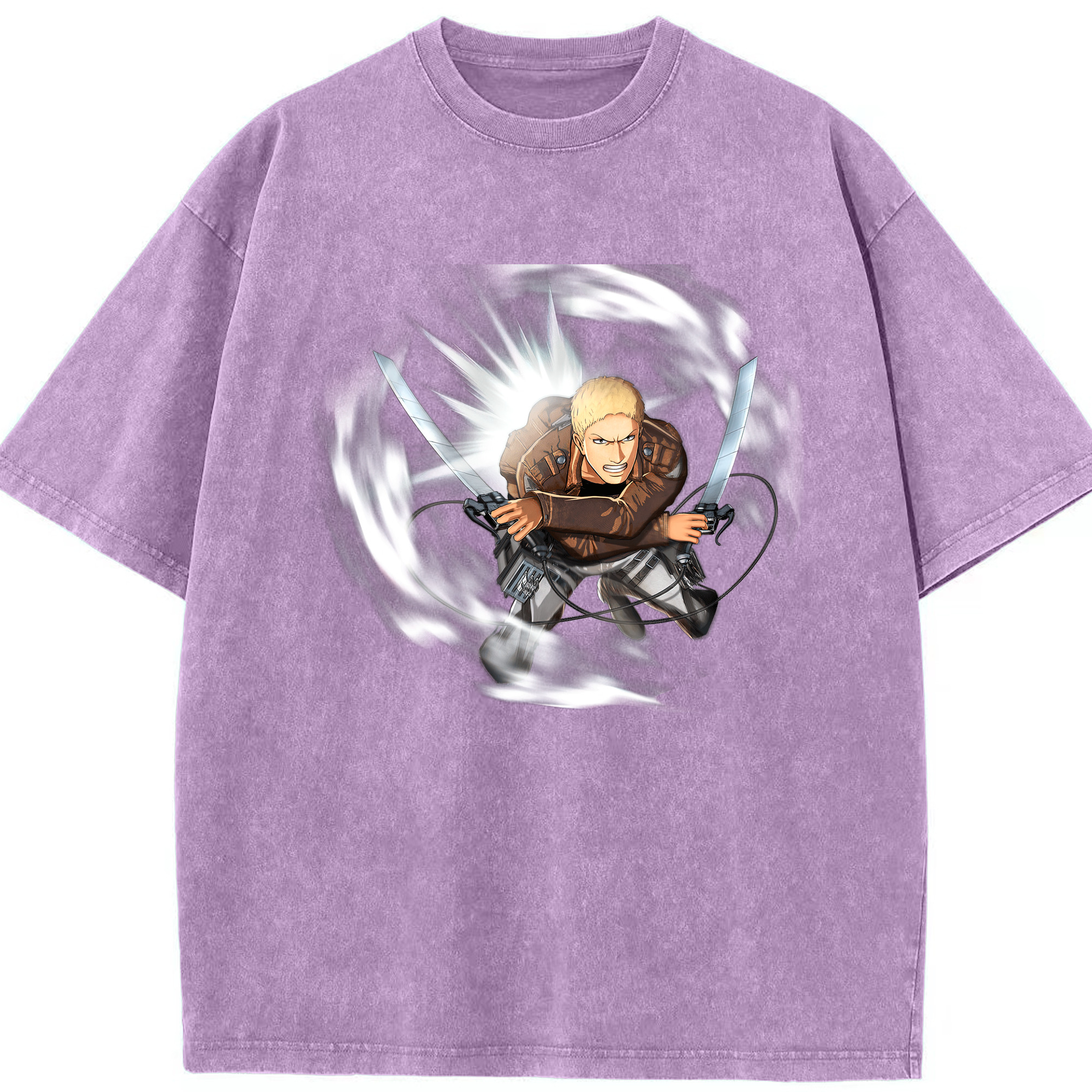 （画像用） 進撃の巨人 ライナー・ブラウン Attack on Titan Reiner Braun 綿100% ヴィンテージ風 半袖Tシャツ（フロントプリント）