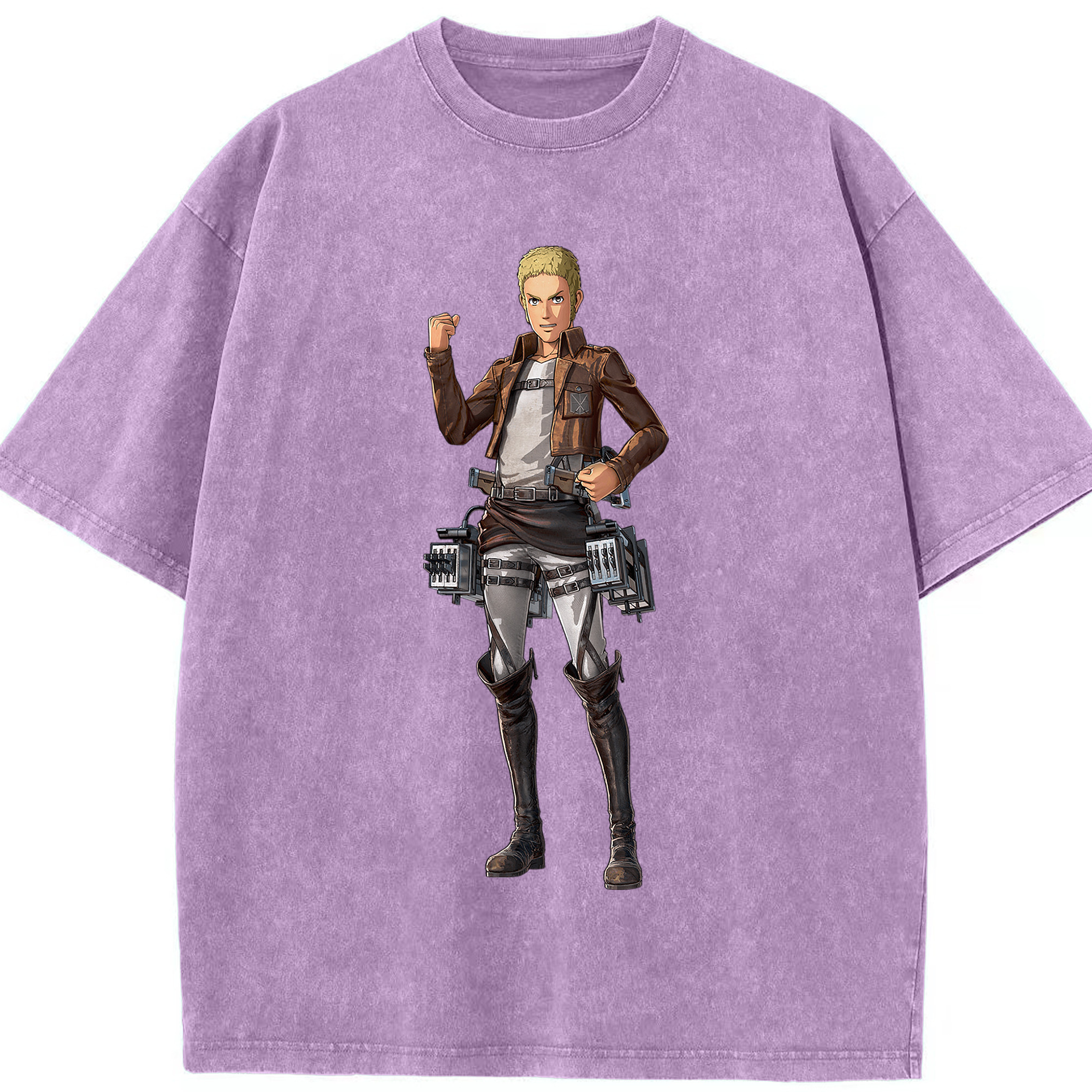（画像用） 進撃の巨人 ライナー・ブラウン Attack on Titan Reiner Braun 綿100% ヴィンテージ風 半袖Tシャツ（フロントプリント）
