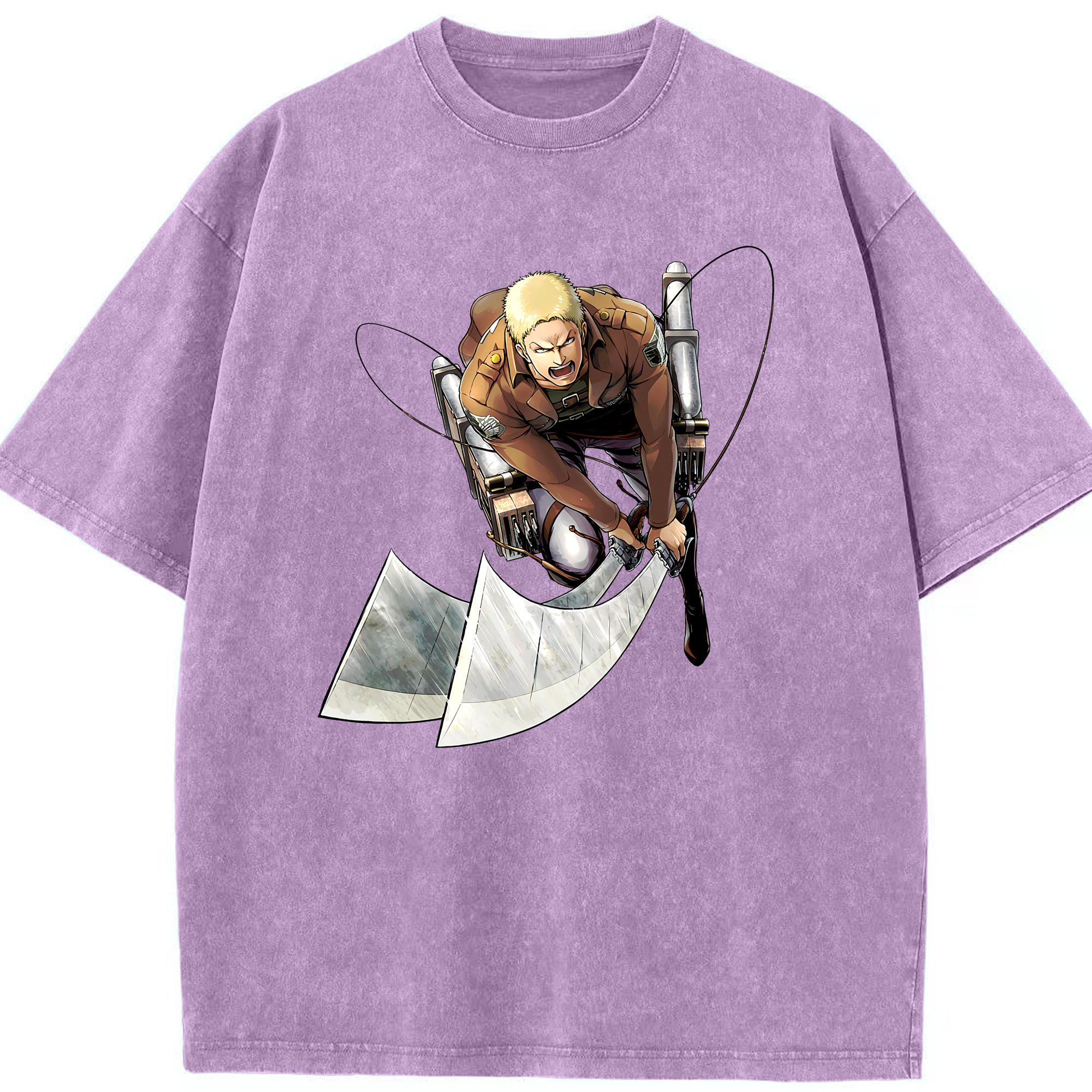 （画像用） 進撃の巨人 ライナー・ブラウン Attack on Titan Reiner Braun 綿100% ヴィンテージ風 半袖Tシャツ（フロントプリント）
