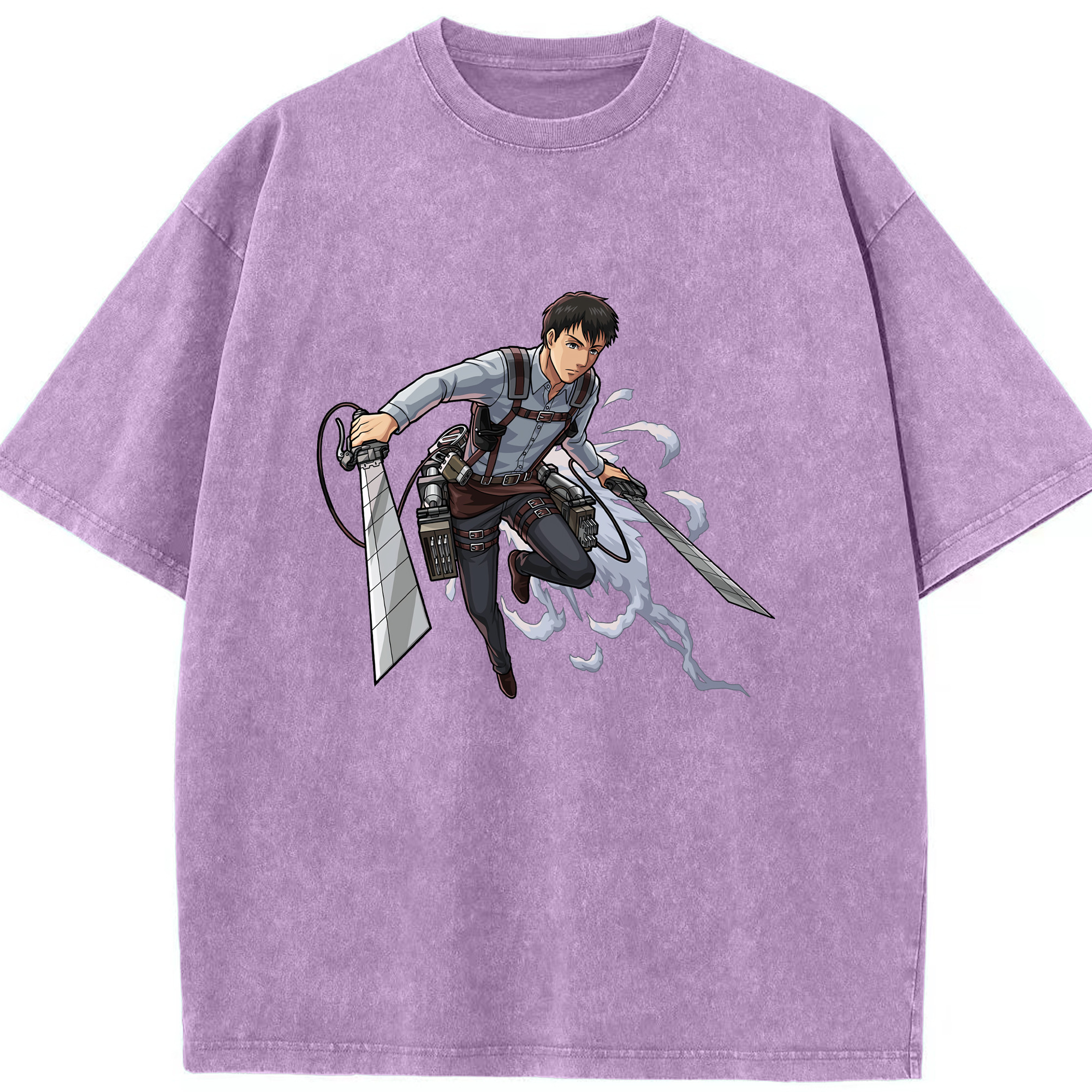 （画像用） 進撃の巨人 ベルトルト・フーバー Attack on Titan Bertholdt Hoover 綿100% ヴィンテージ風 半袖Tシャツ（フロントプリント）