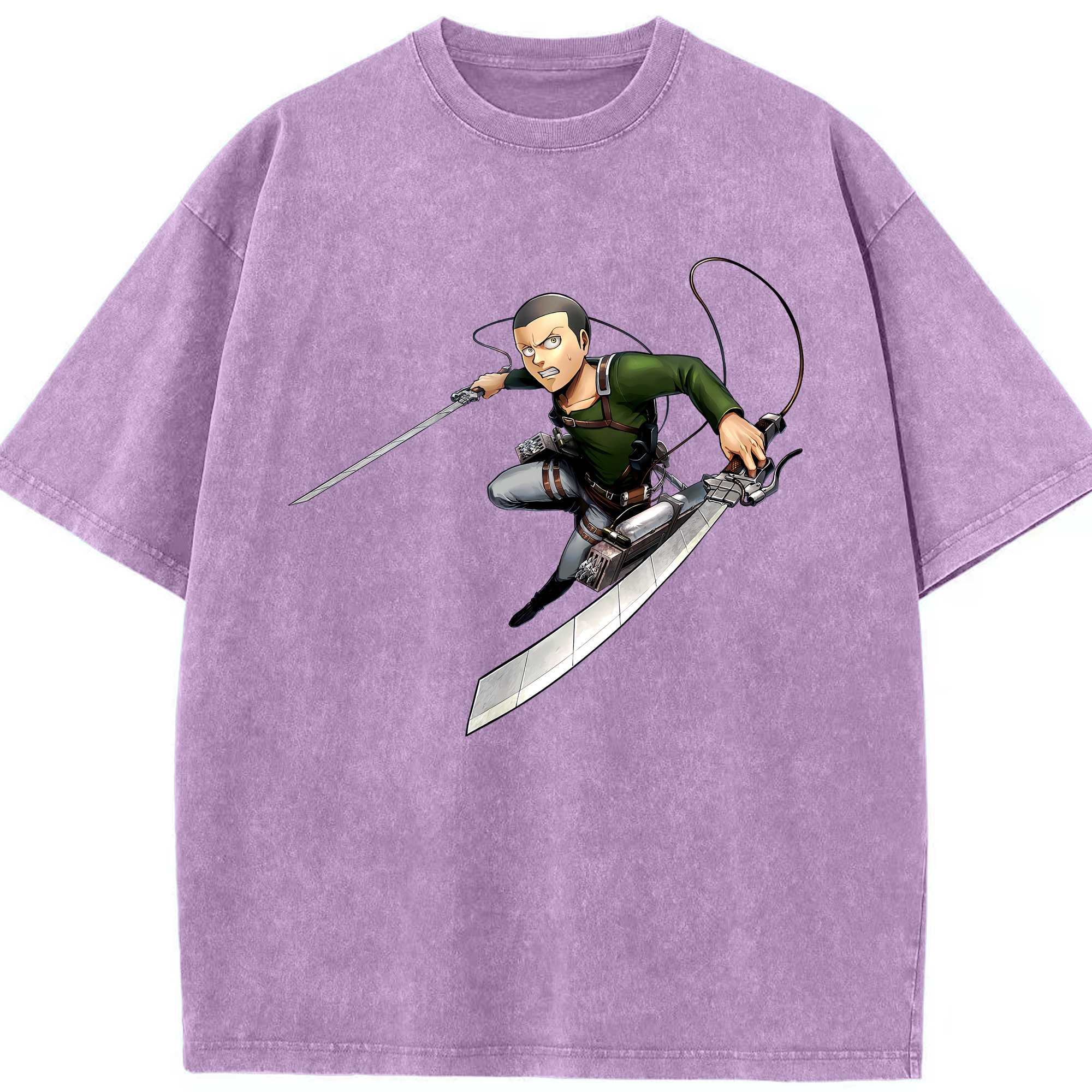 （画像用） 進撃の巨人 コニー·スプリンガー Attack on Titan Connie Springer 綿100% ヴィンテージ風 半袖Tシャツ（フロントプリント）