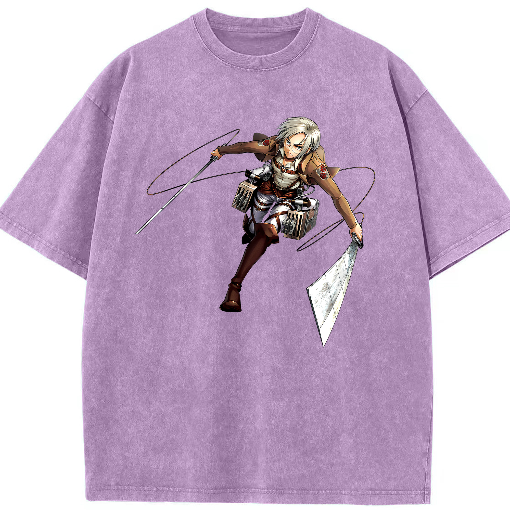 （画像用）  綿100% ヴィンテージ風 半袖Tシャツ（フロントプリント）