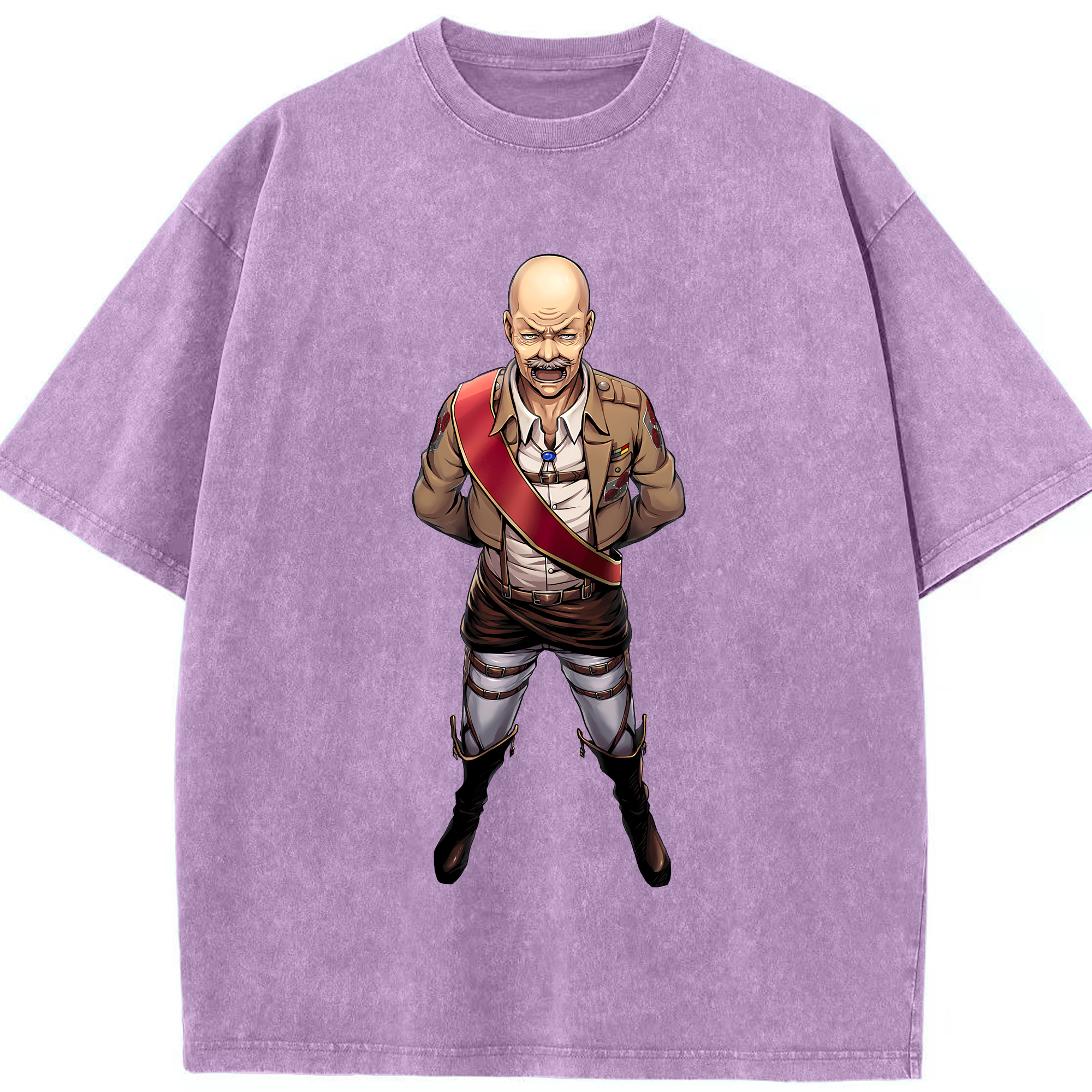 （画像用） 進撃の巨人 ドット·ピクシス Attack on Titan Dot Pixis 綿100% ヴィンテージ風 半袖Tシャツ（フロントプリント）