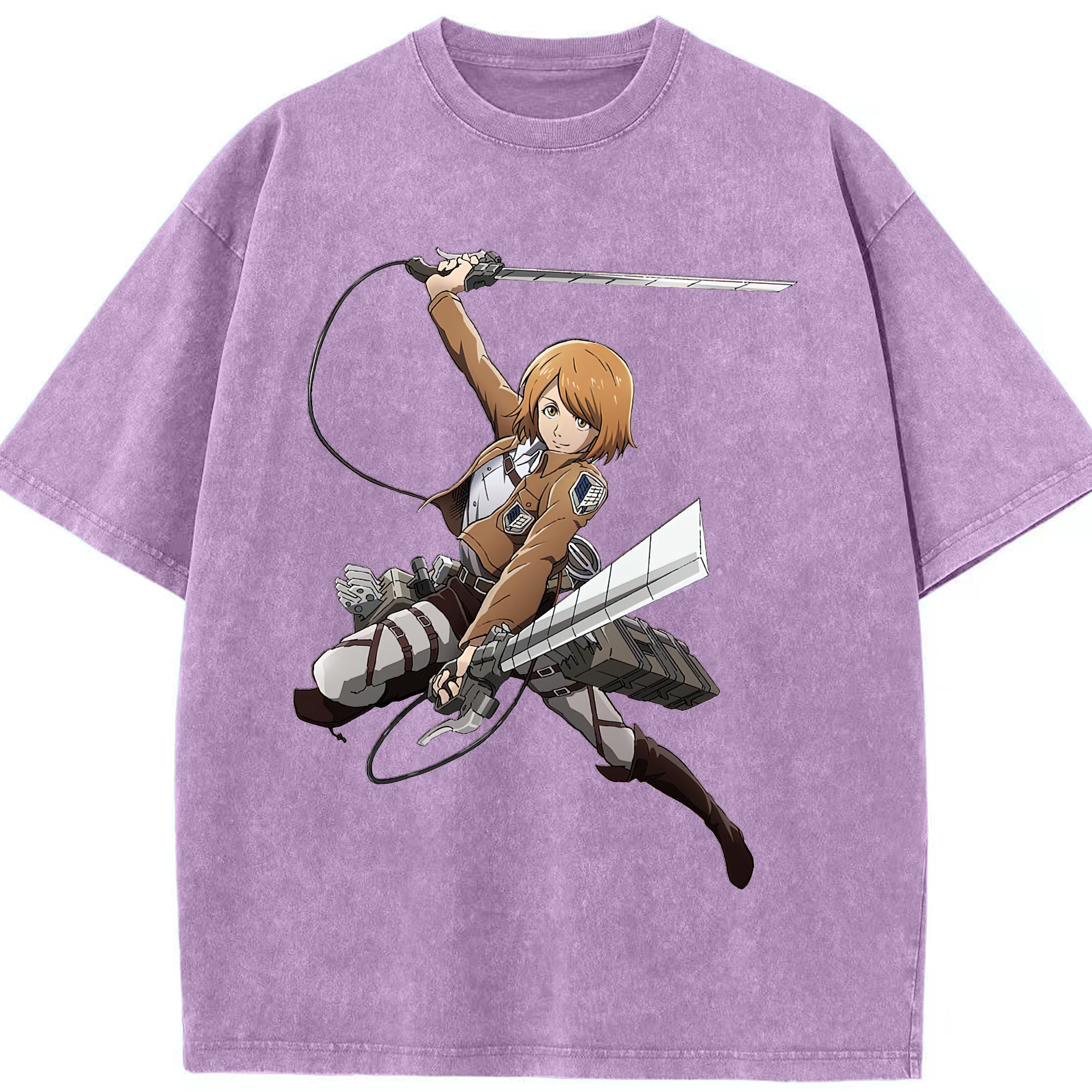 （画像用） 進撃の巨人 ペトラ·ラル Attack on Titan Petra Rall 綿100% ヴィンテージ風 半袖Tシャツ（フロントプリント）