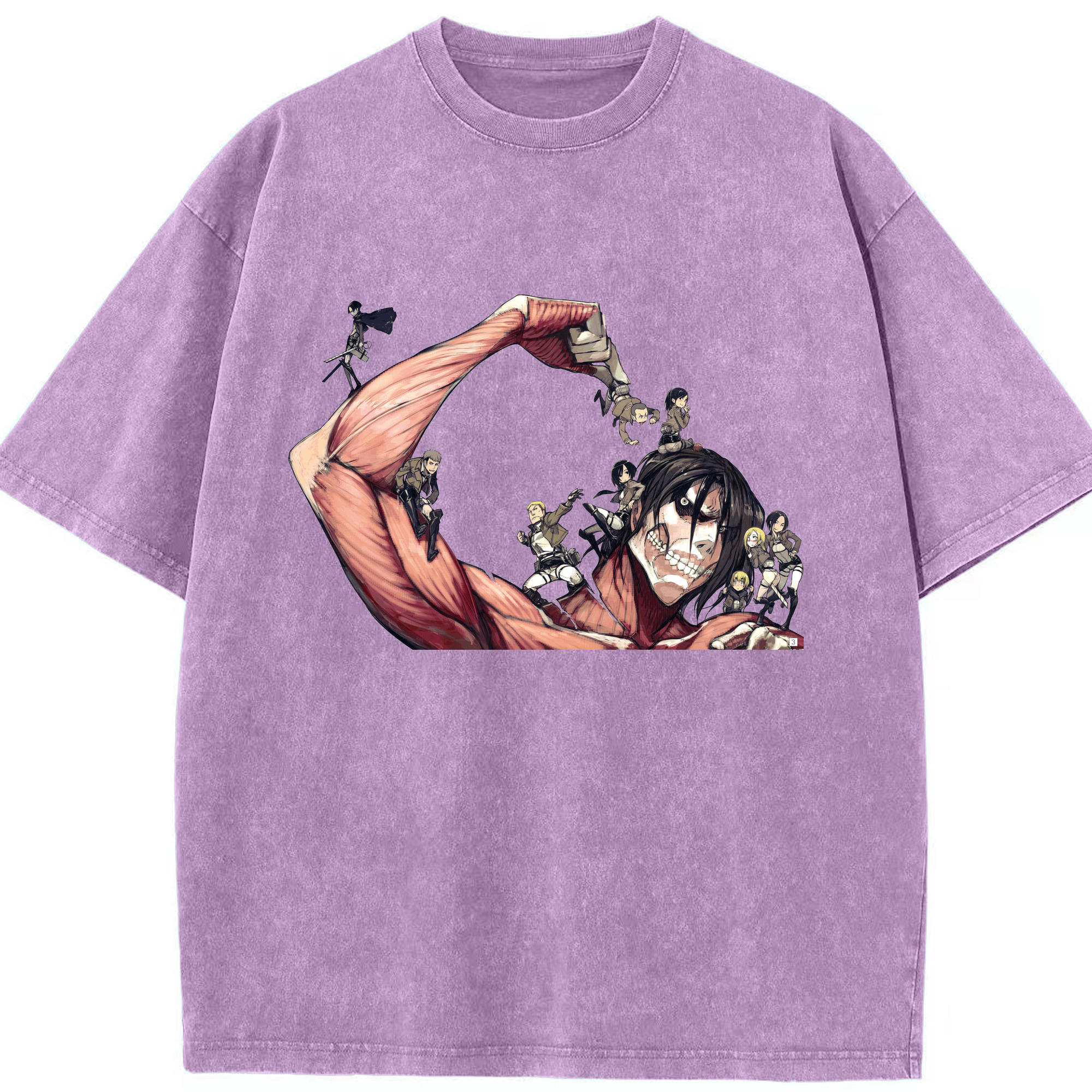 （画像用） 進撃の巨人 Attack on Titan 綿100% ヴィンテージ風 半袖Tシャツ（フロントプリント）
