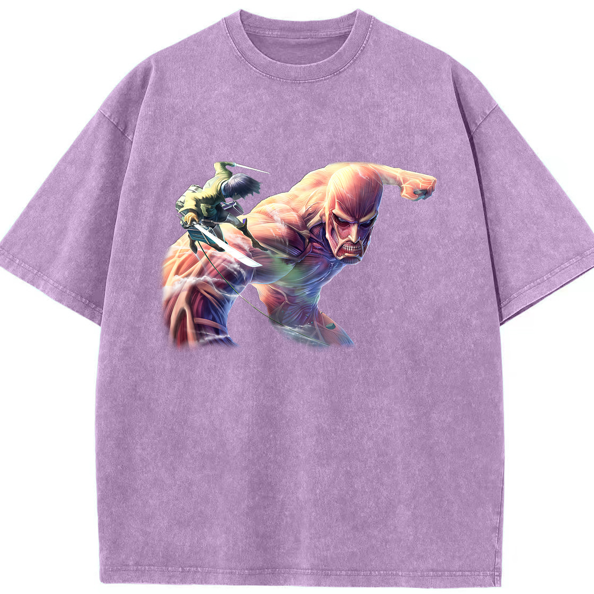 （画像用） 進撃の巨人 Attack on Titan 綿100% ヴィンテージ風 半袖Tシャツ（フロントプリント）