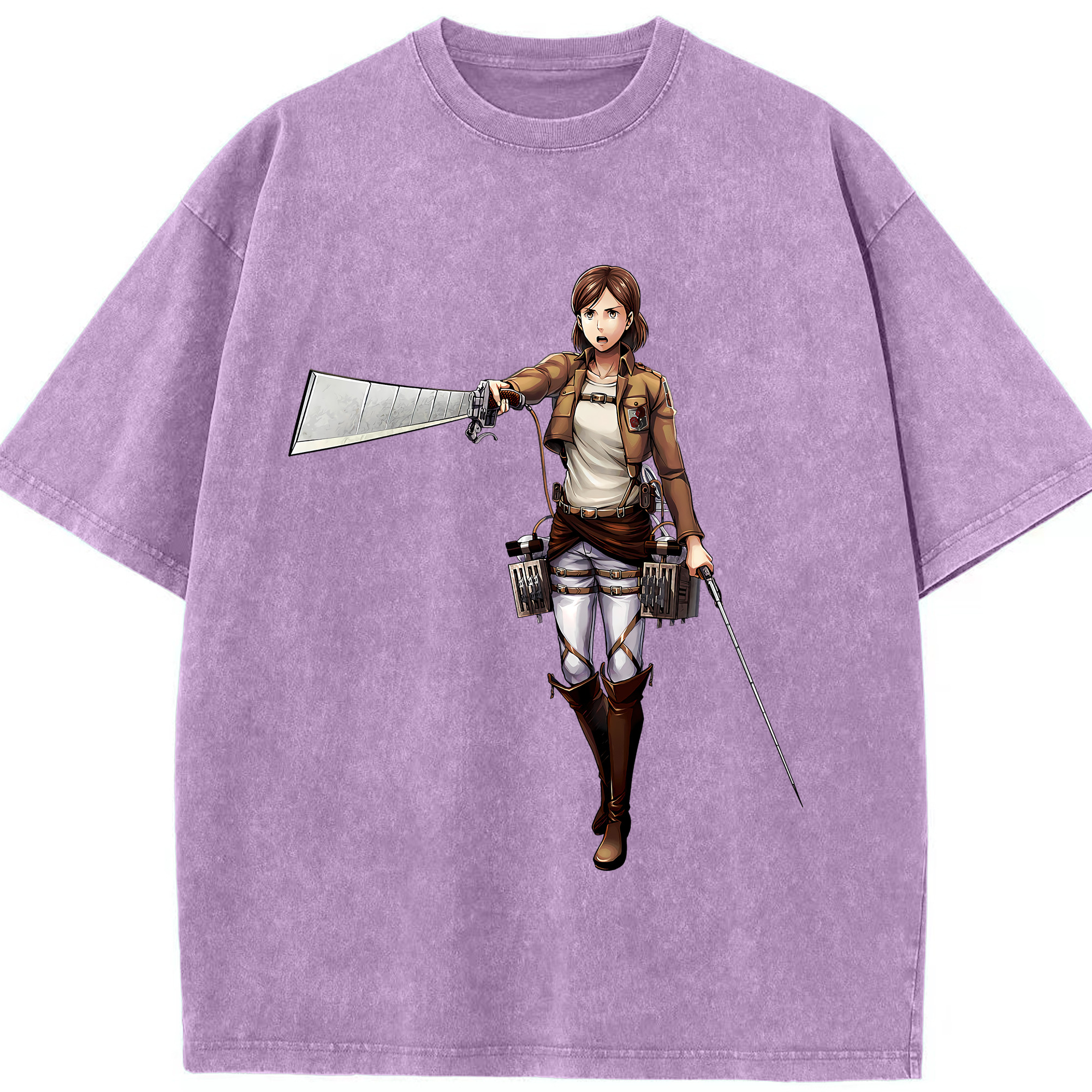 （画像用） 進撃の巨人 Attack on Titan 綿100% ヴィンテージ風 半袖Tシャツ（フロントプリント）