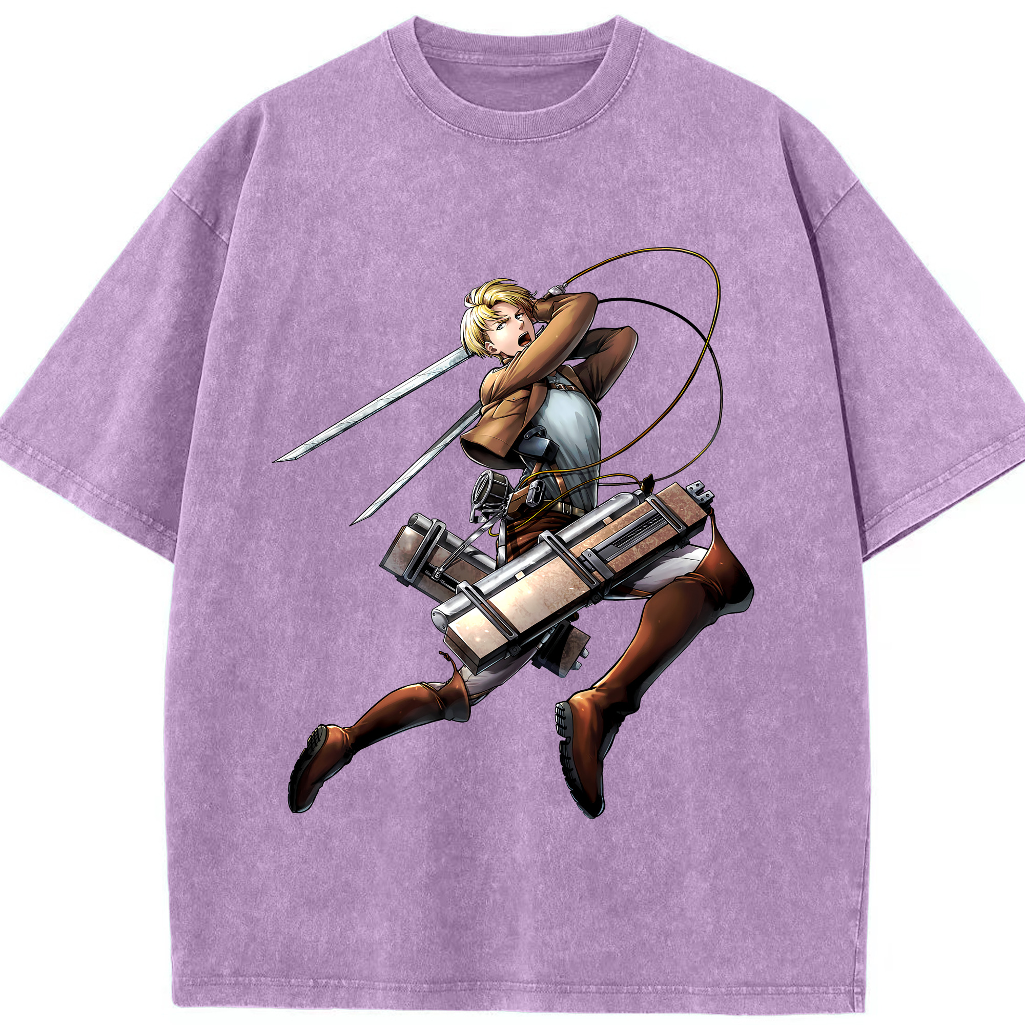 （画像用） 進撃の巨人 Attack on Titan 綿100% ヴィンテージ風 半袖Tシャツ（フロントプリント）