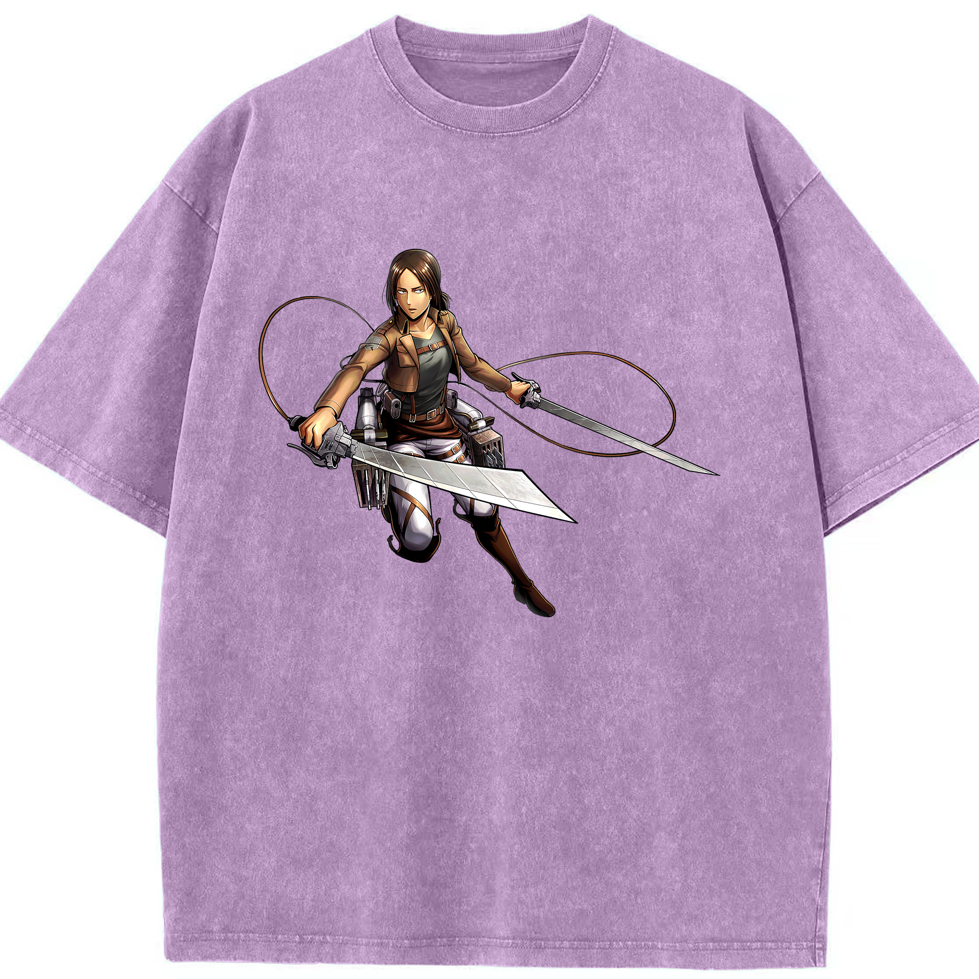 （画像用） 進撃の巨人 Attack on Titan 綿100% ヴィンテージ風 半袖Tシャツ（フロントプリント）