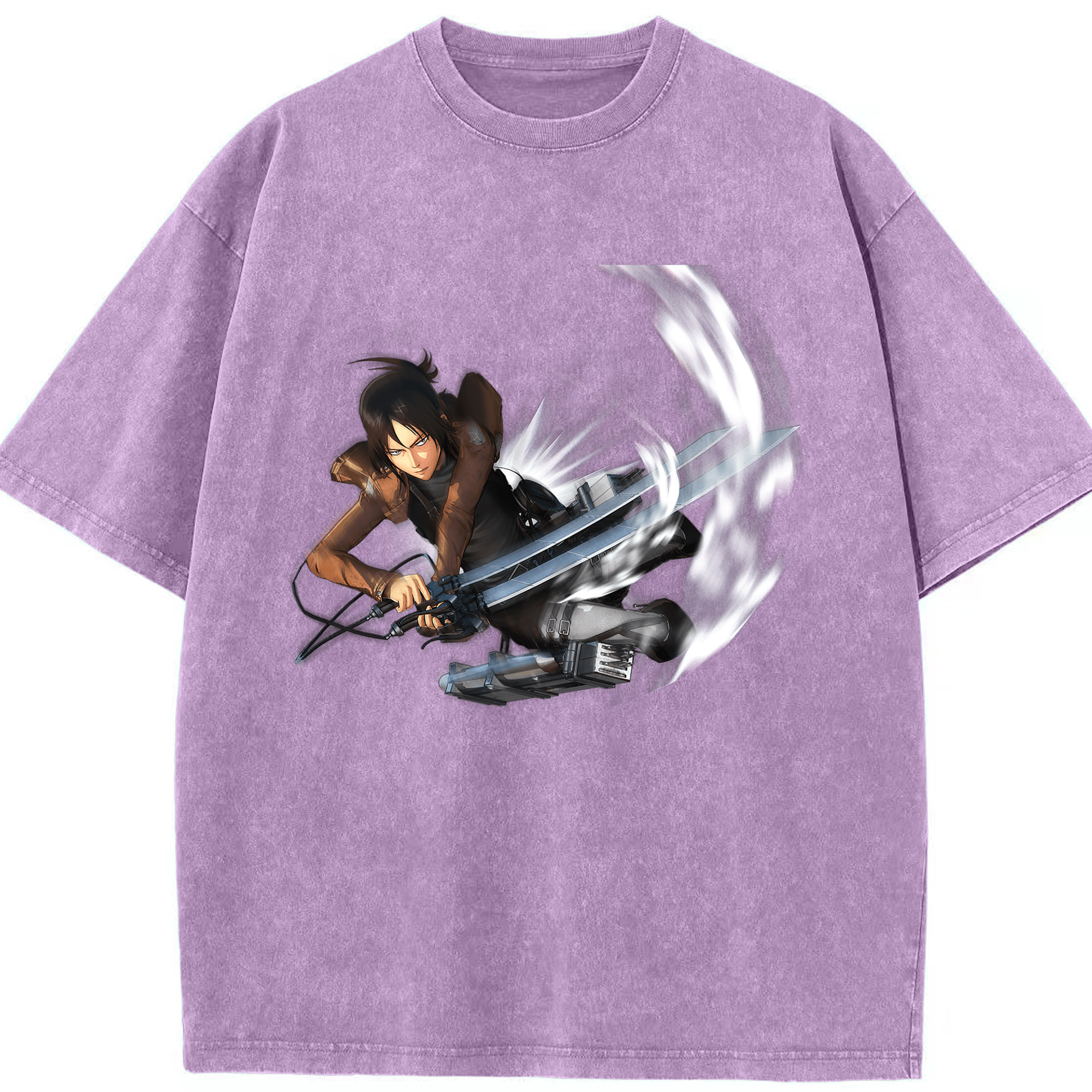 （画像用） 進撃の巨人 Attack on Titan 綿100% ヴィンテージ風 半袖Tシャツ（フロントプリント）