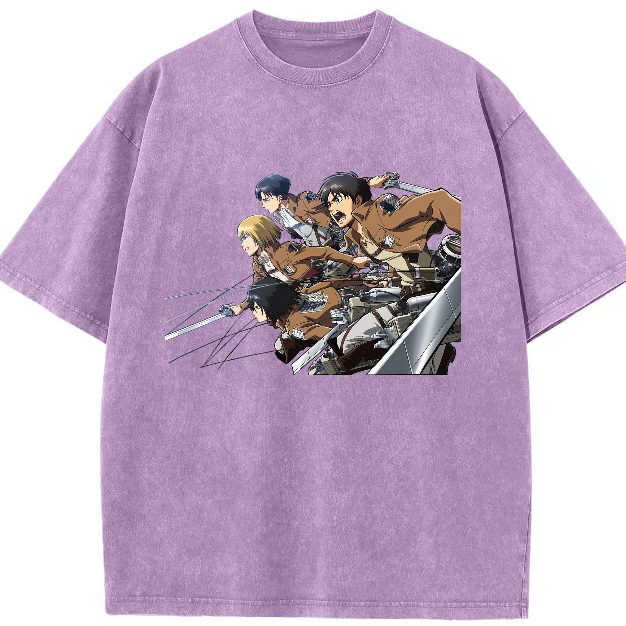 （画像用） 進撃の巨人 Attack on Titan 綿100% ヴィンテージ風 半袖Tシャツ（フロントプリント）