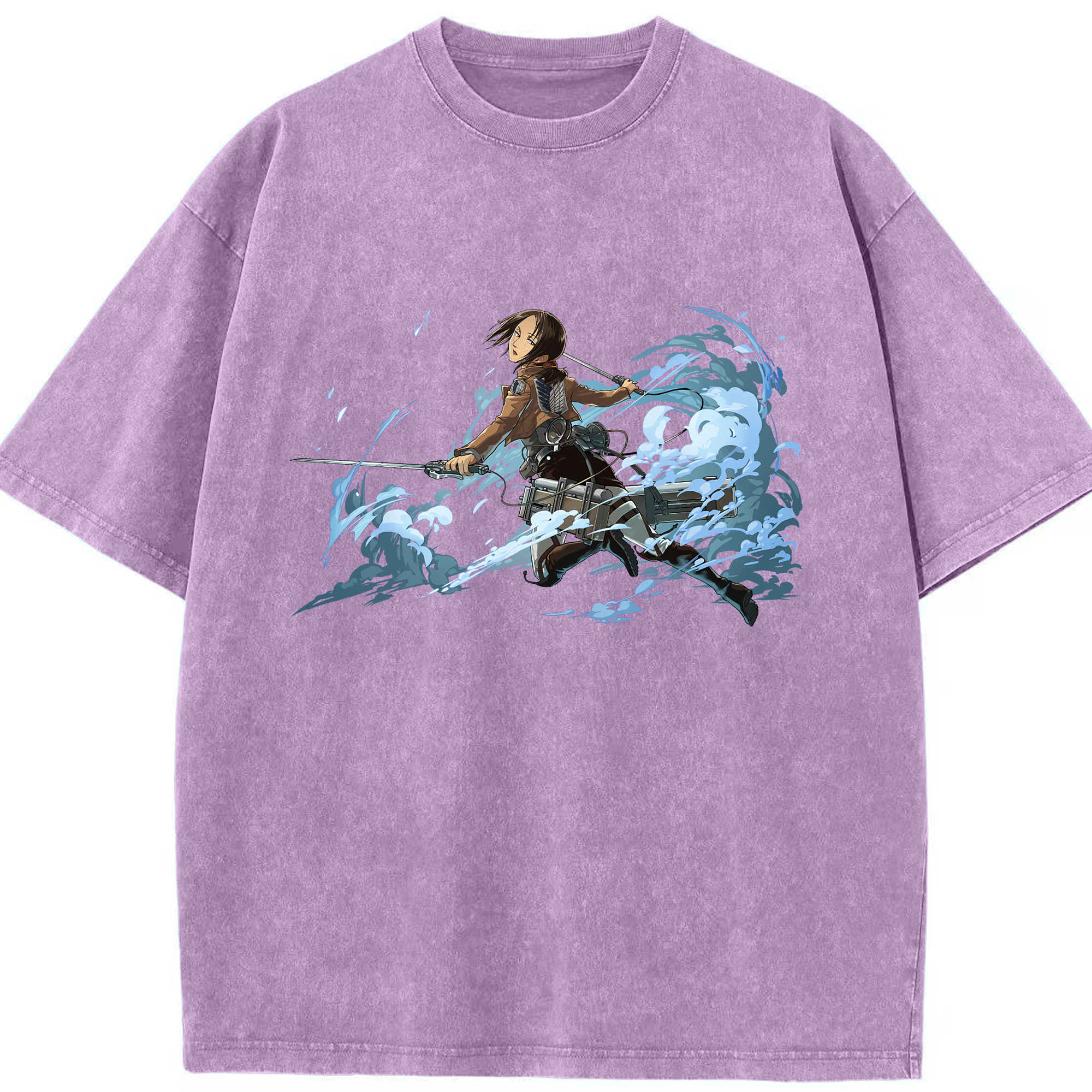 （画像用） 進撃の巨人 Attack on Titan 綿100% ヴィンテージ風 半袖Tシャツ（フロントプリント）