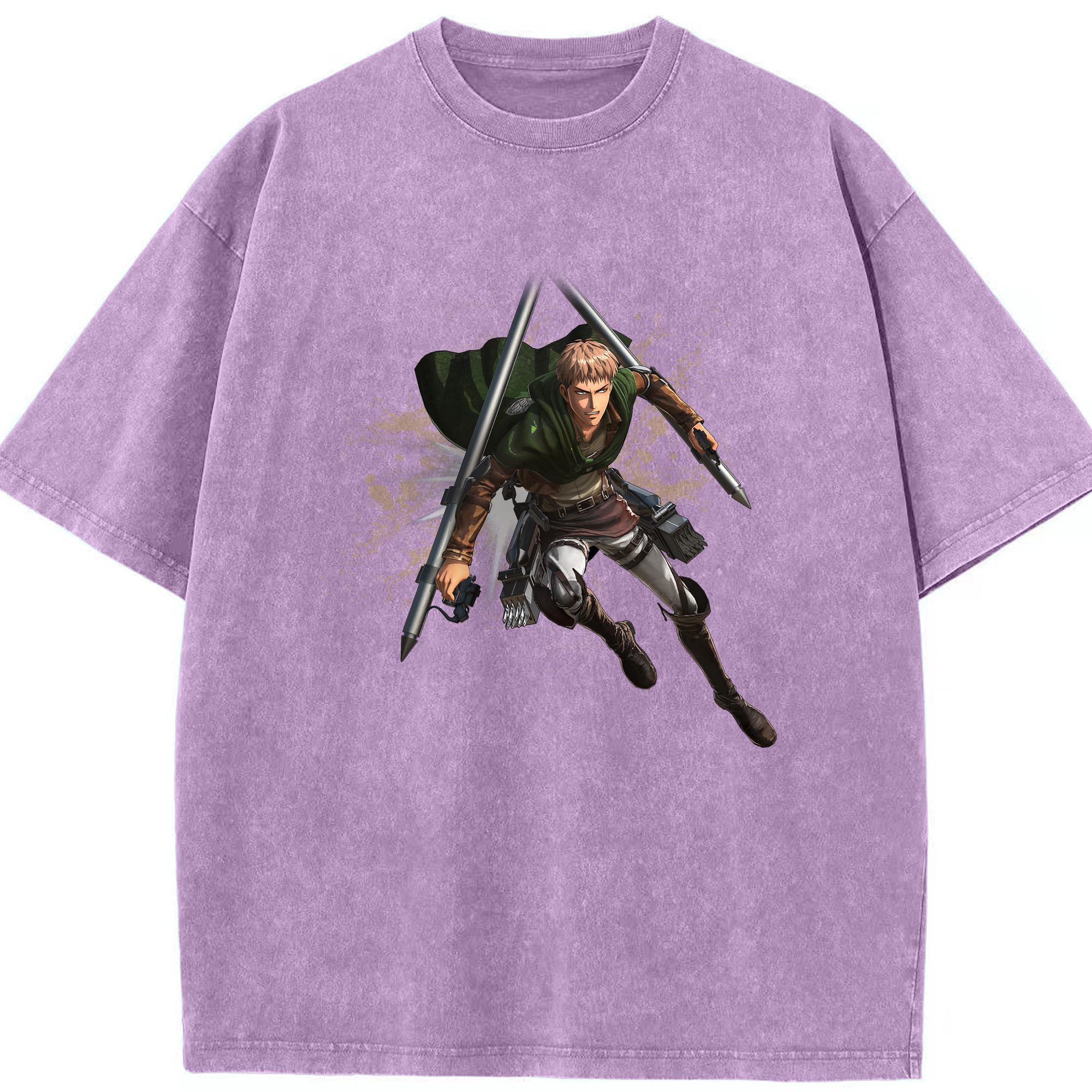 （画像用） 進撃の巨人 ジャン・キルシュタイン Attack on Titan Jean Kirstein 綿100% ヴィンテージ風 半袖Tシャツ（フロントプリント）