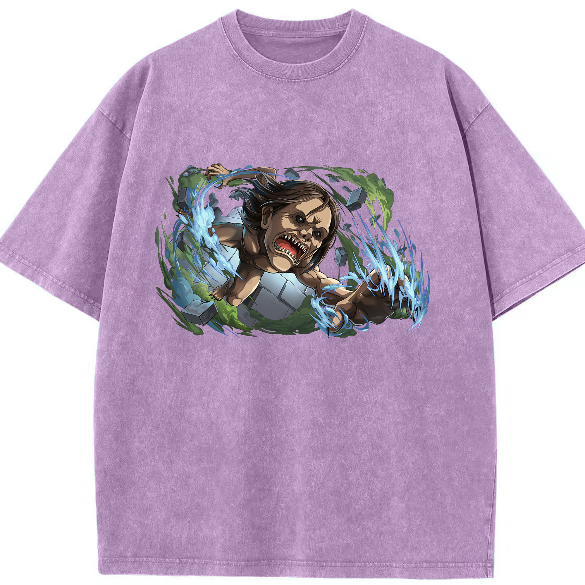（画像用） 進撃の巨人 Attack on Titan 綿100% ヴィンテージ風 半袖Tシャツ（フロントプリント）